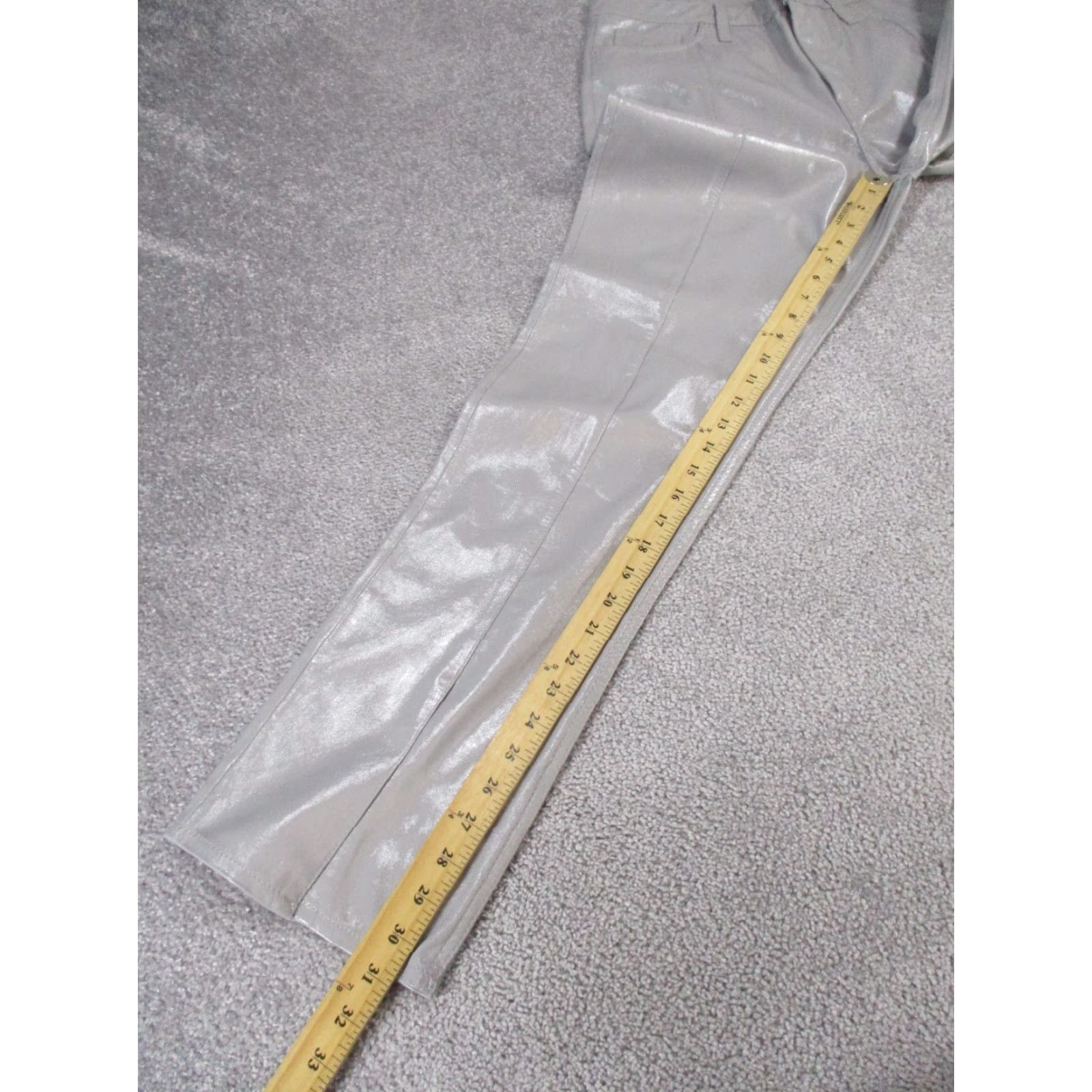 Hudson VINTAGE Hudson Pants Womens 31 Gray Faux Leather Straight Chino 90s Girls Size 24" / US 00 / IT 34 - 4 Thumbnail