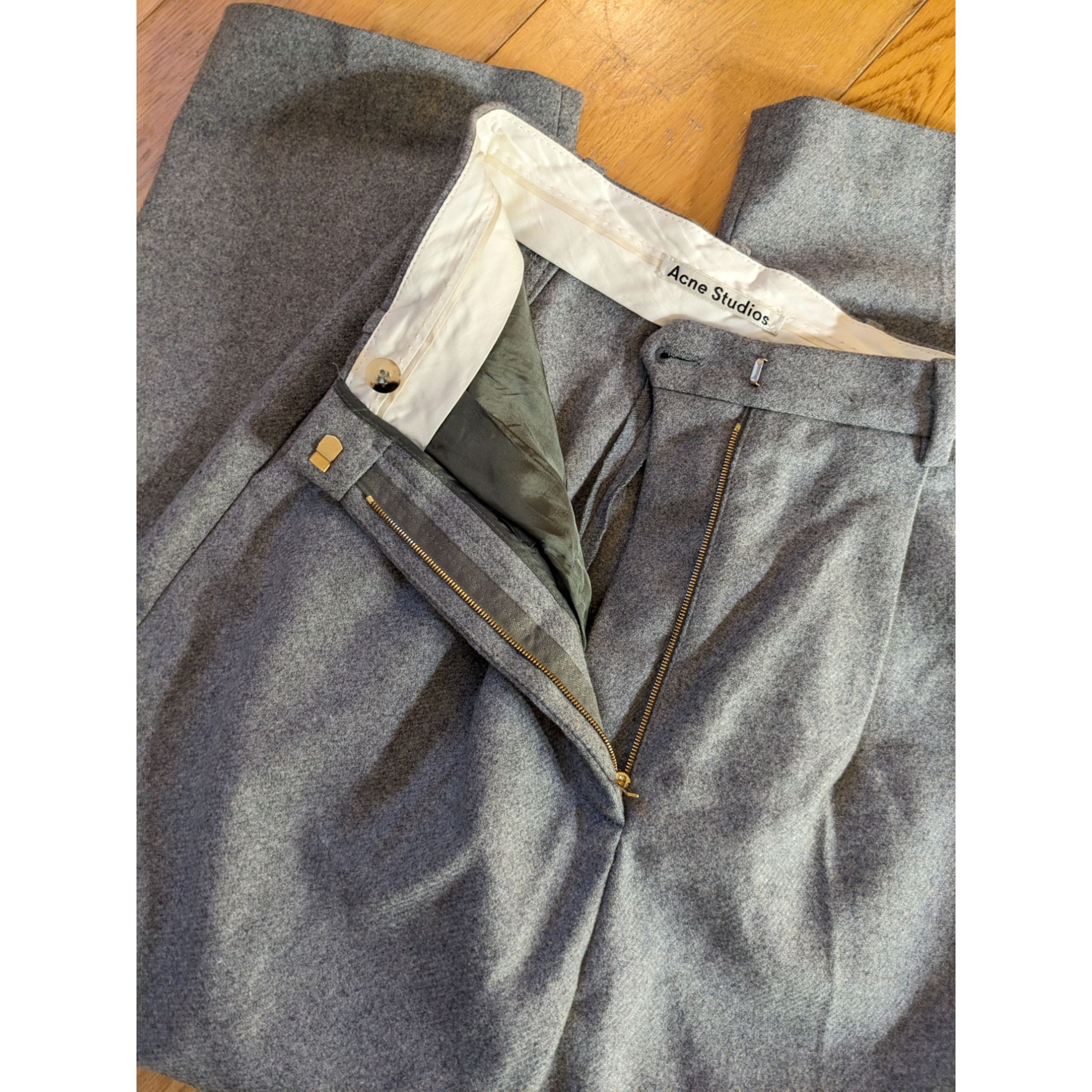 Acne Studios Acne studios Milli wool trousers in grey wool Size 27" / US 4 / IT 40 - 4 Thumbnail