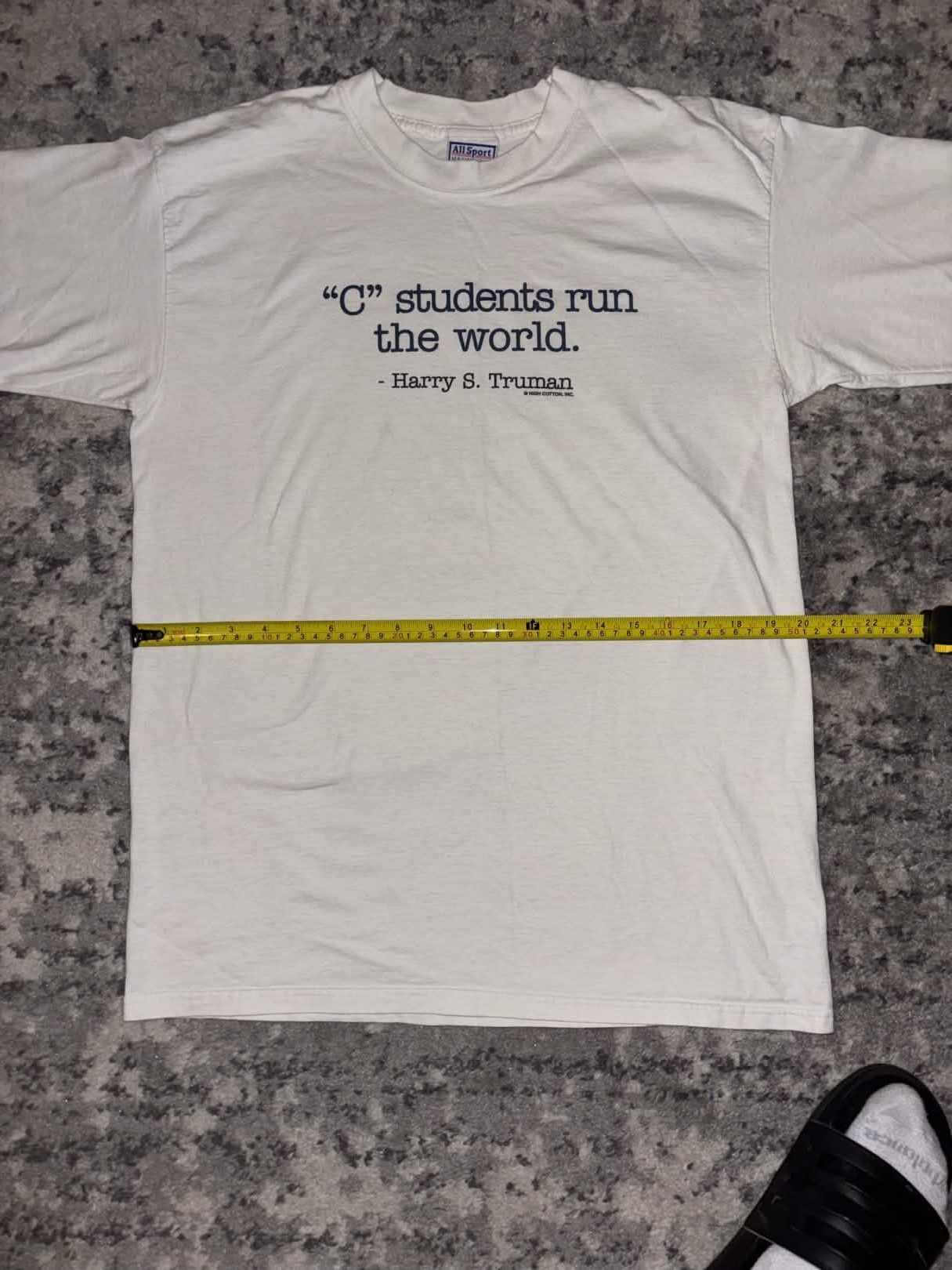 All Sport 90s "C" Students Run The World Shirt Size US L / EU 52-54 / 3 - 4 Thumbnail
