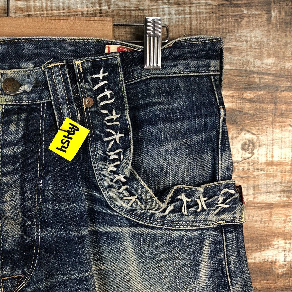 Japanese Brand D RNASlang Japan Distressed ripped buckle back Denim #A2154 Size US 30 / EU 46 - 7 Thumbnail