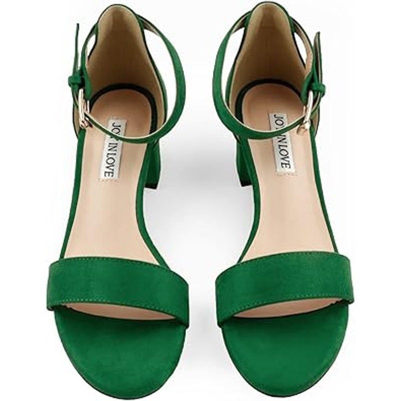 Other New Joy In Love Green Faux Suede Open Toe Heels 7.5 Size US 7.5 / IT 37.5 - 2 Thumbnail