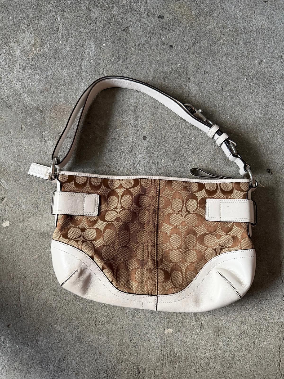 Coach Coach 2Way Signature Sufflette Shoulder Bag Beige/White Size ONE SIZE - 6 Thumbnail