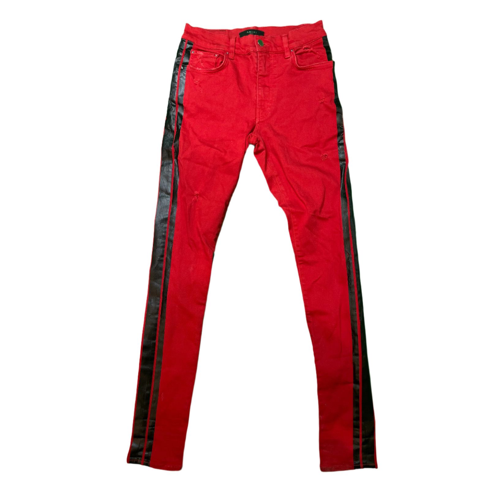 Amiri Amiri Thrasher Red & Black Jeans Size US 30 / EU 46 - 1 Thumbnail