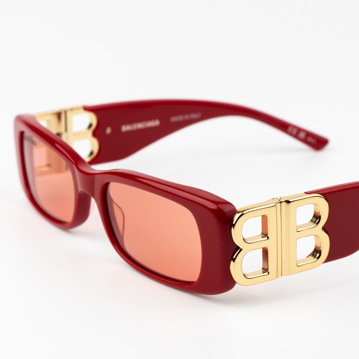 Balenciaga NEW Balenciaga BB0096S 003 Red Rectangle Unisex Sunglasses Size ONE SIZE - 4 Thumbnail