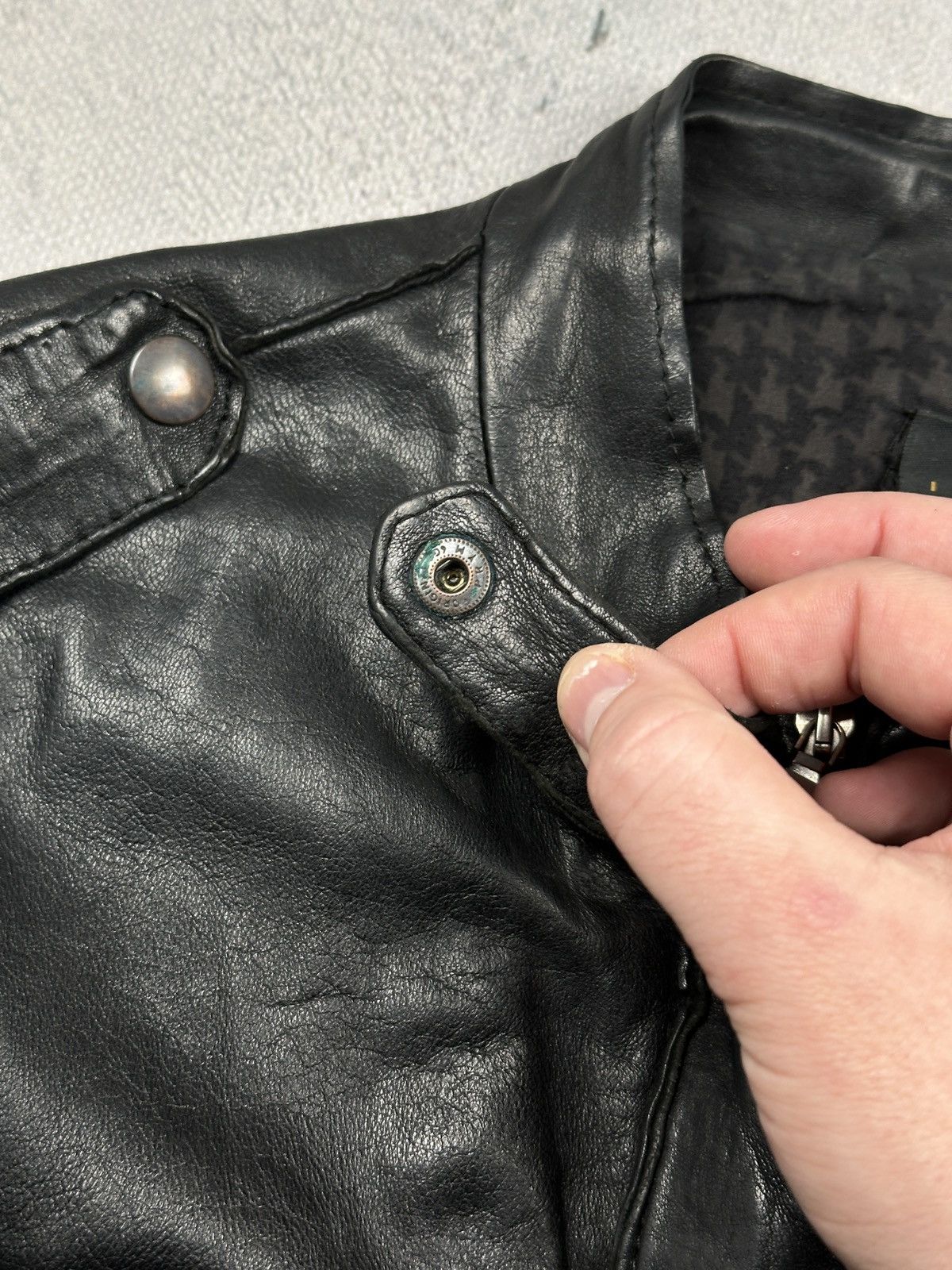 Imperial Imperial Vintage Black Leather Jacket Made in Italy Archive Size L / US 10 / IT 46 - 20 Thumbnail