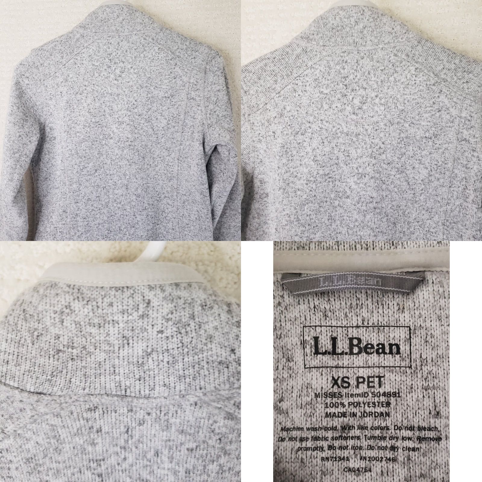 Vintage LL Bean Better Sweater Jacket Gray Heathered Full Zip Women's XS Petite Mock Neck Zip Casual Outdoors 90s? Size XS / US 0-2 / IT 36-38 - 9 Thumbnail