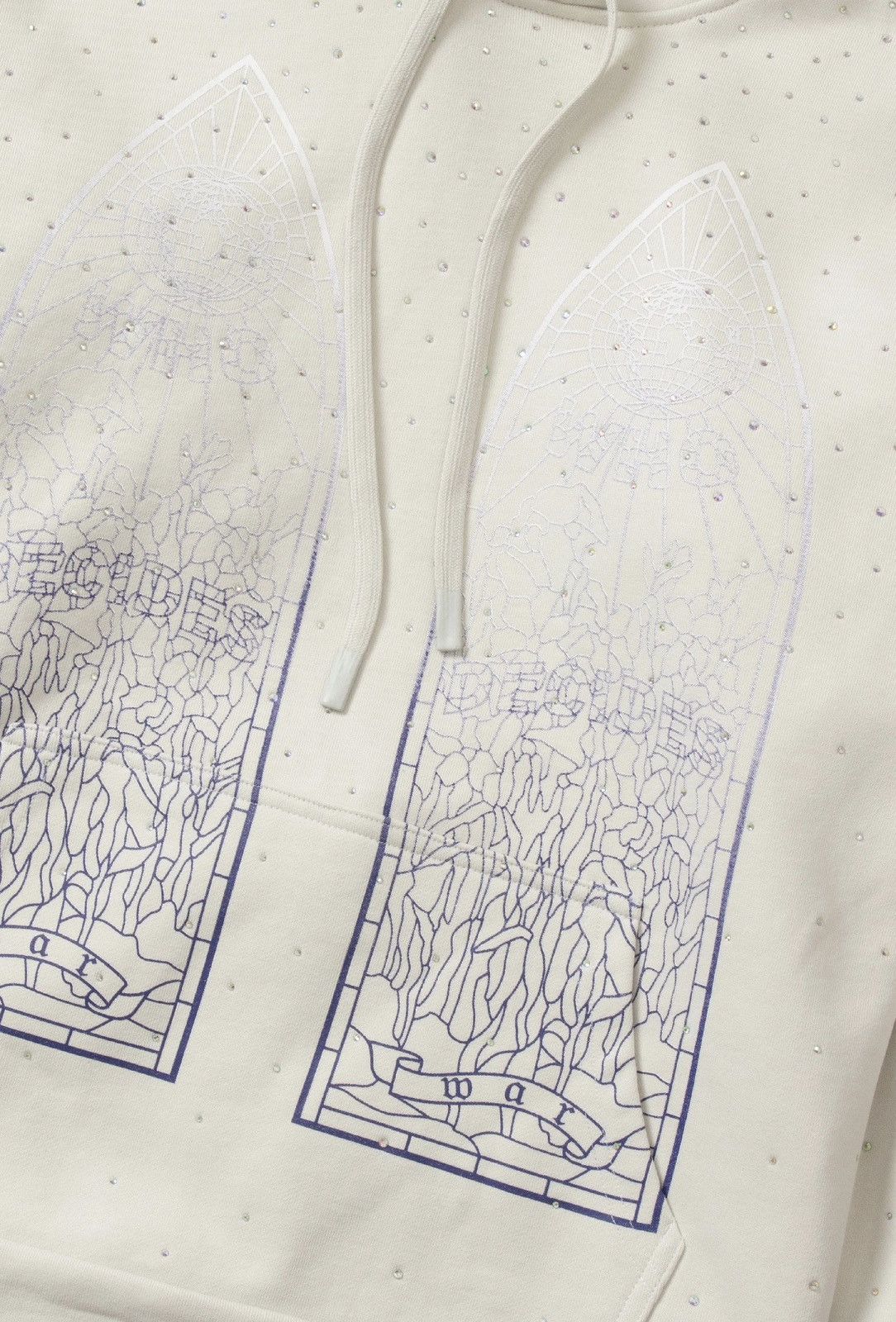 Who Decides War WDW "Stained Glass" Rhinestone Cream Hoodie Size US M / EU 48-50 / 2 - 2 Thumbnail
