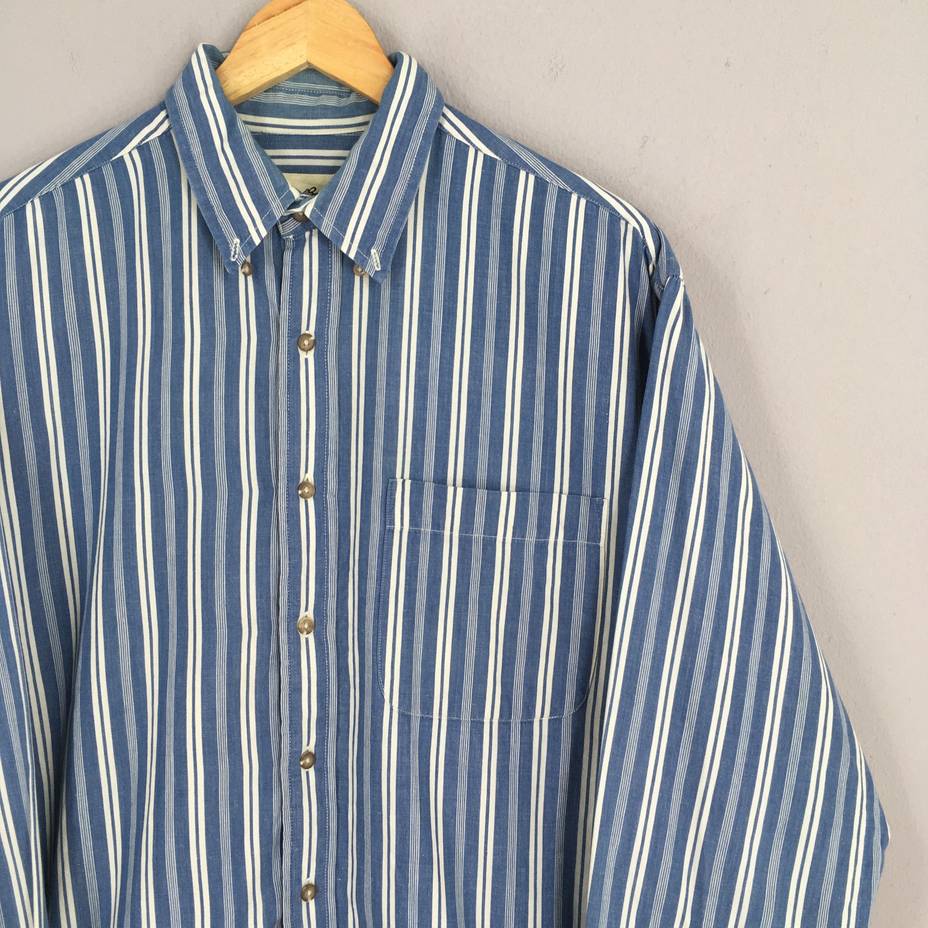 Eddie Bauer × Flannel × Vintage Vintage Eddie Bauer Striped Flannel Shirt Medium Size US M / EU 48-50 / 2 - 2 Thumbnail