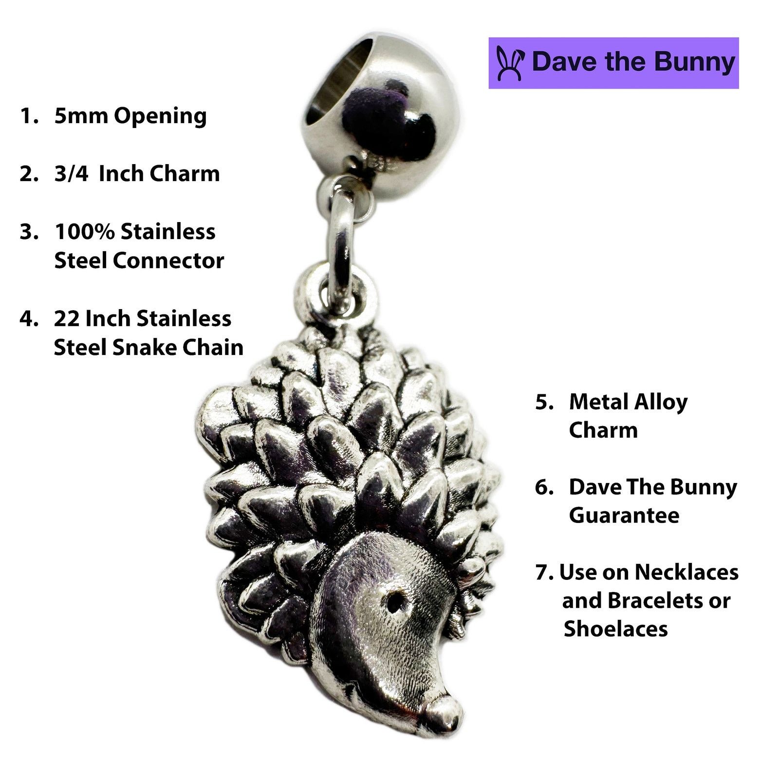& Other Stories Hedgehog Necklace - Hedgehog Stuff Stainless Steel Chain Size ONE SIZE - 2 Thumbnail