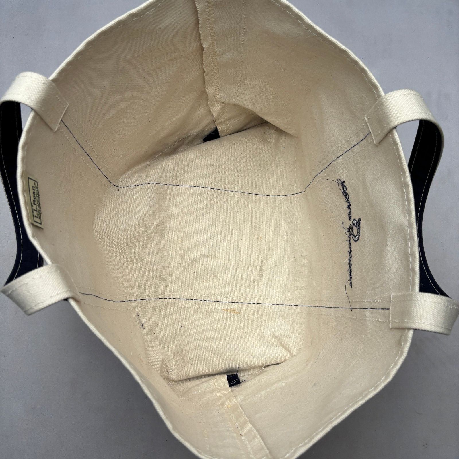 L.L. Bean Vintage 90s LL Bean Boat and Tote Canvas Bag Beach Grocery Size ONE SIZE - 7 Thumbnail