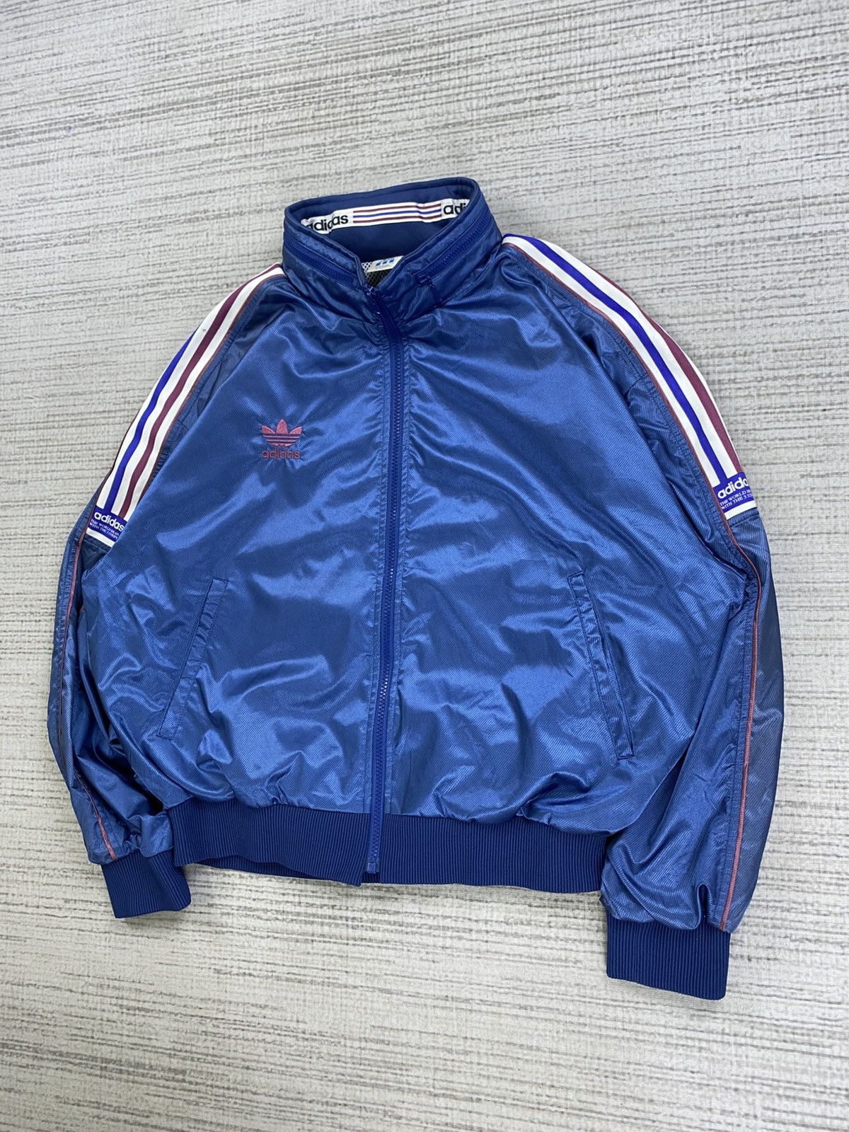 Adidas Vintage 90s Adidas Three Stripes Trefoil Zipper Jacket Size US L / EU 52-54 / 3 - 4 Thumbnail