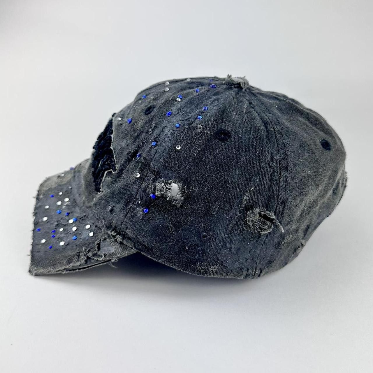 Other ASTROBOI* 'New York' Black & Blue Distressed Rhinestone Hat Size ONE SIZE - 5 Thumbnail