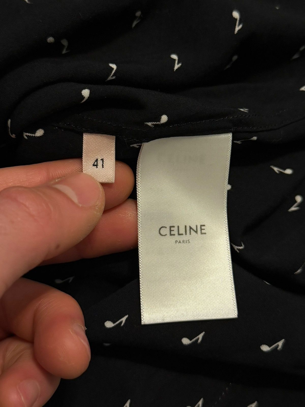 Celine *RARE* Hedi SS19 Music Note Viscose Shirt Size US M / EU 48-50 / 2 - 4 Thumbnail