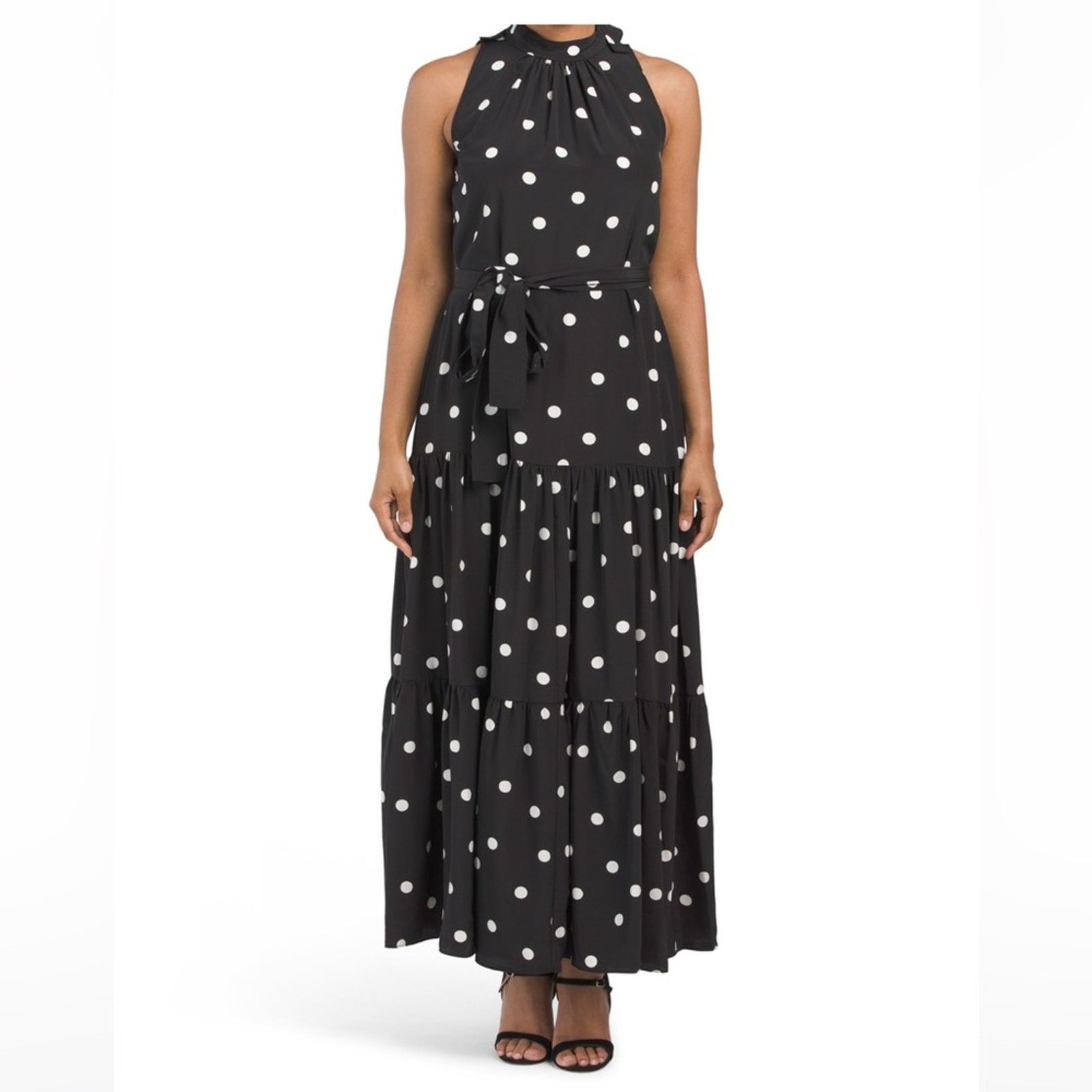 Anne Klein 🎉LAST PIECE 🎉ANNE KLEIN Tiered‎ Tie Neck Maxi Dress Size M / US 6-8 / IT 42-44 - 3 Thumbnail