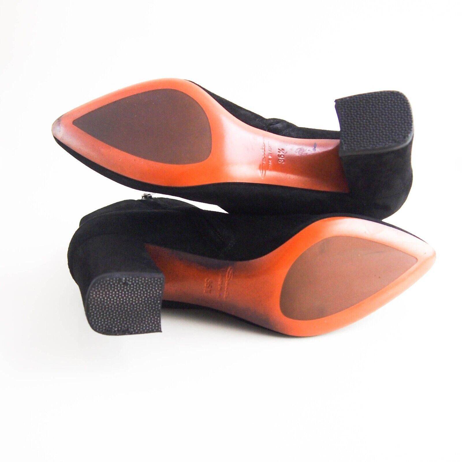 Santoni Santoni Booties Mid Heel Black Suede Size US 6.5 EU 36.5 Size US 6.5 / IT 36.5 - 6 Thumbnail