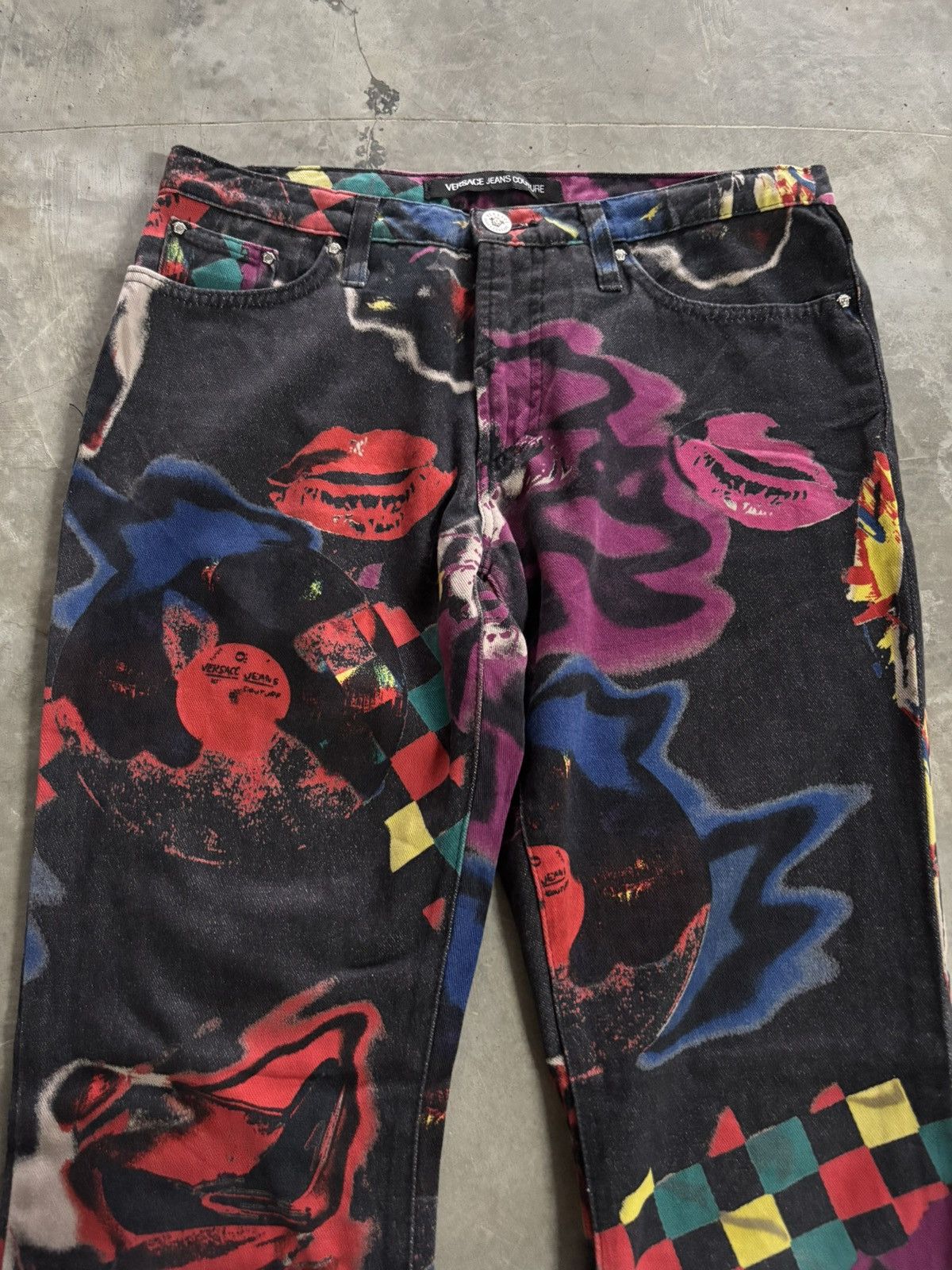 Versace VERSACE JEANS COUTURE bootcut flare jeans crazy overprint Size US 30 / EU 46 - 2 Thumbnail