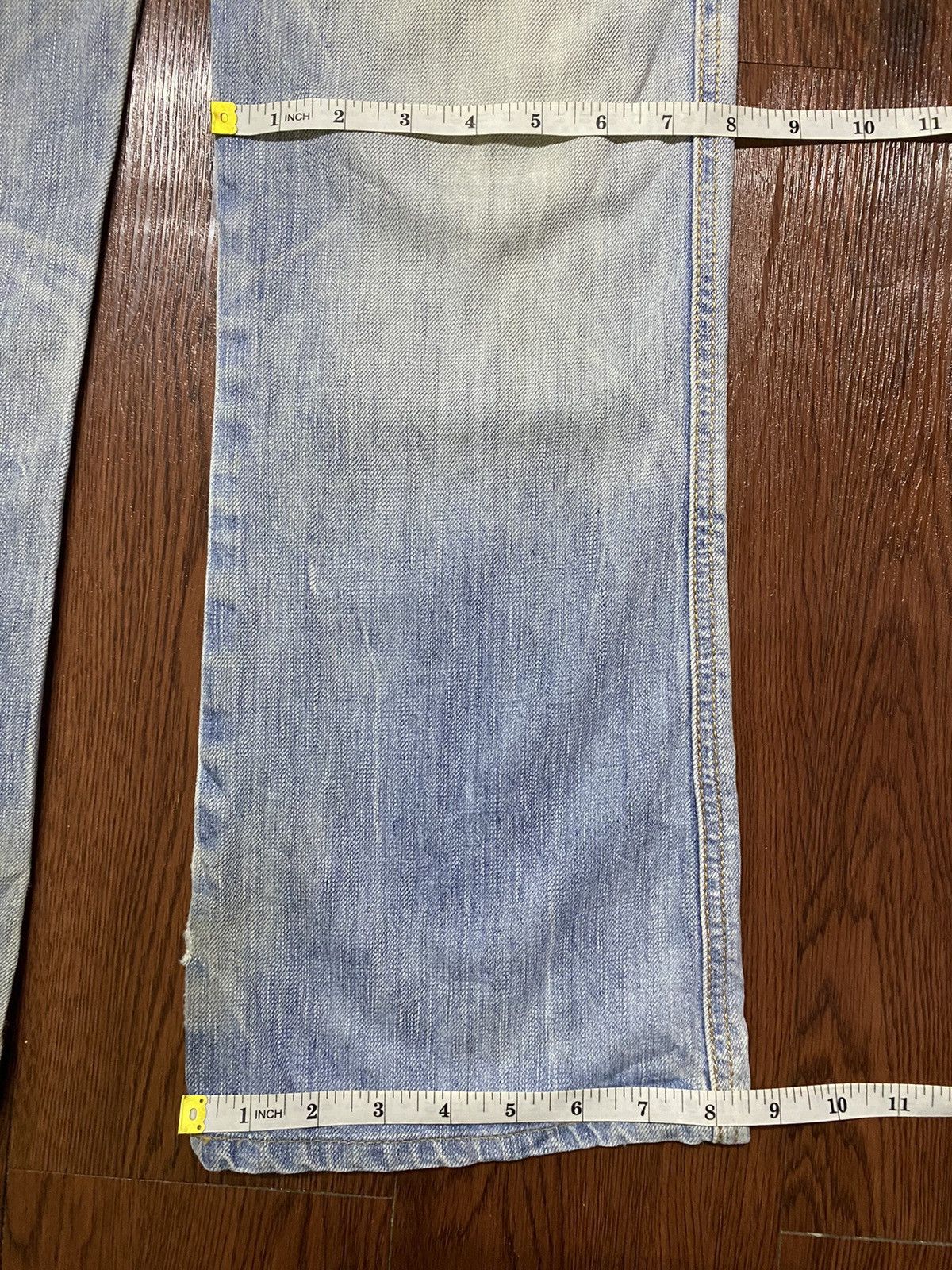 Japanese Brand Vintage Edwin 503 Blue Faded Wash Distressed Loose Jeans Size US 32 / EU 48 - 16 Thumbnail