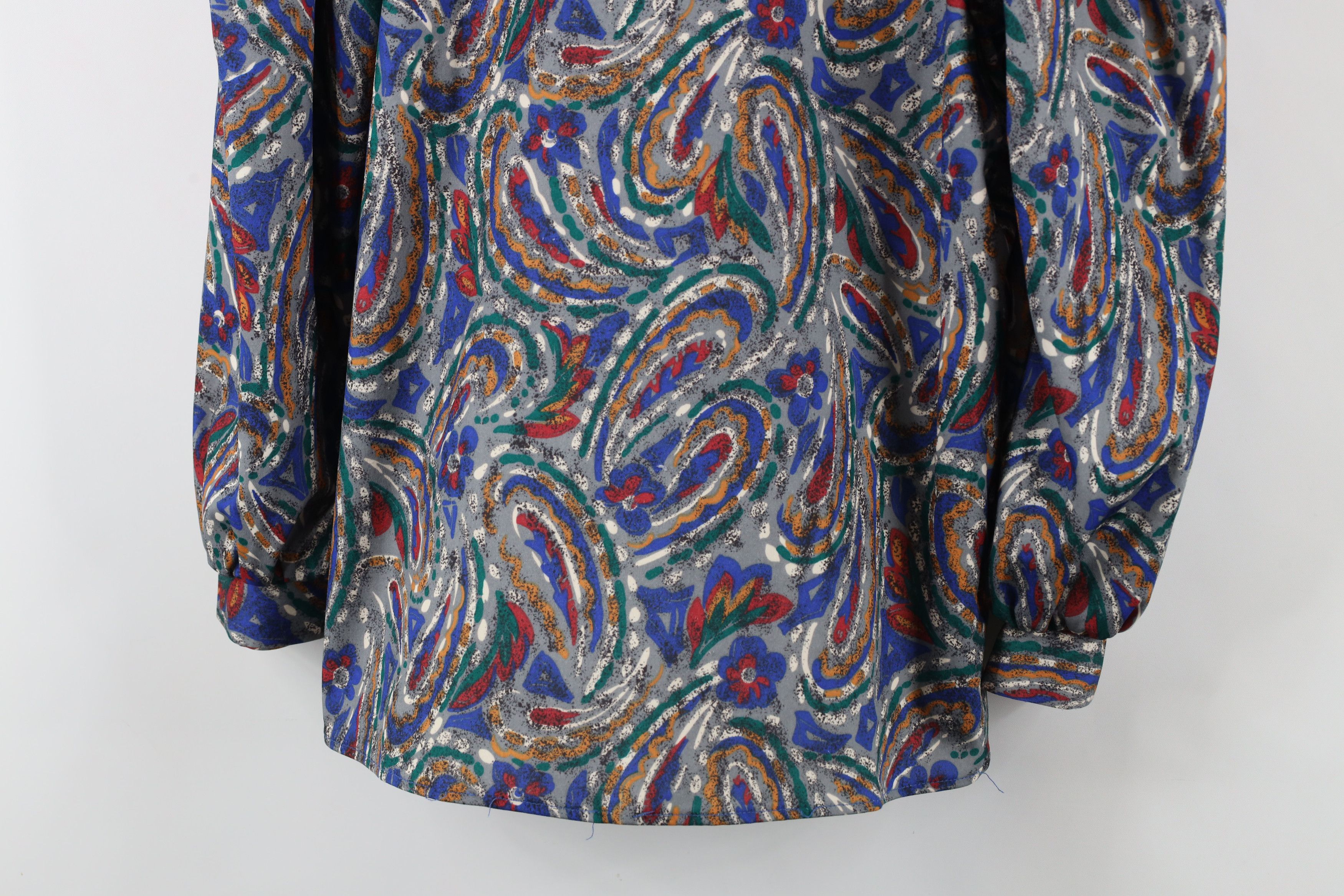 Vintage Vintage 80s 90s Streetwear Paisley Flower Knit Shirt Top USA Size XL / US 12-14 / IT 48-50 - 3 Thumbnail