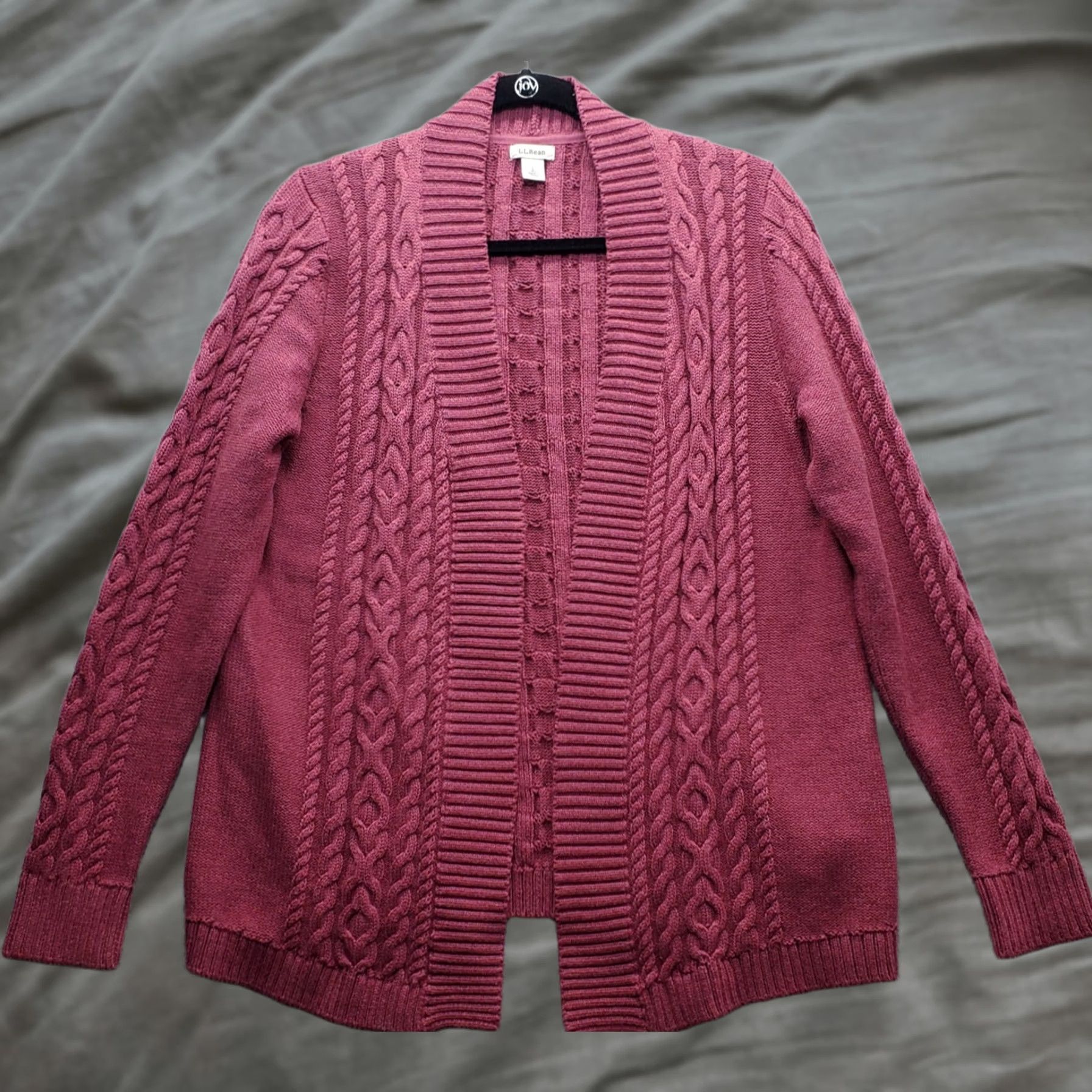 Vintage L.L. Bean Cardigan Sweater Womens Large Pink Chunky Knit Long Sleeve Open Front Size L / US 10 / IT 46 - 1 Thumbnail