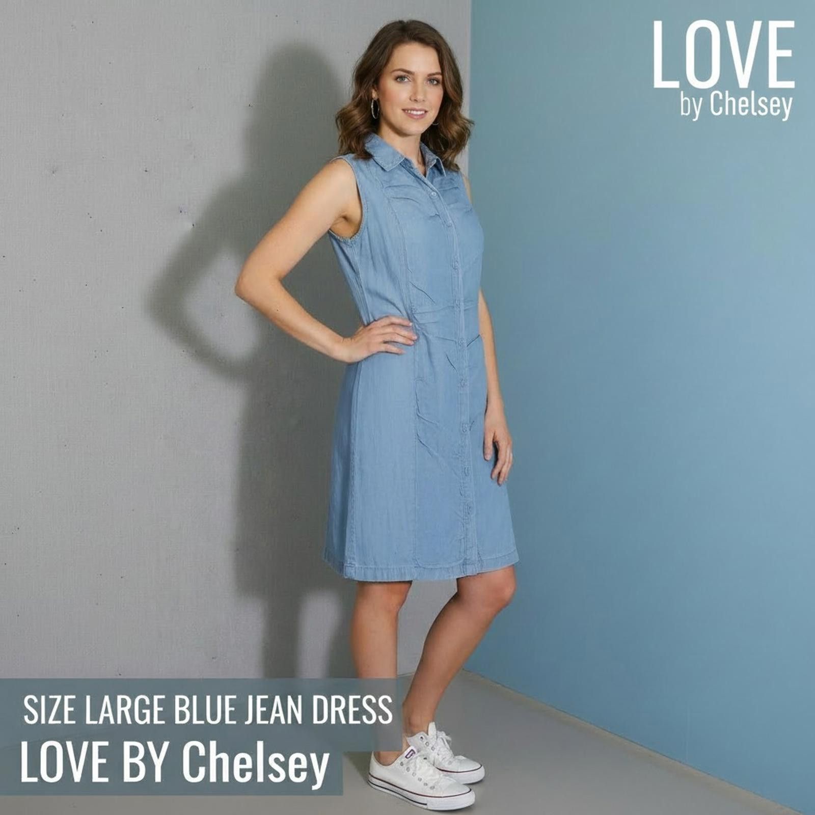 Other Love by Chelsey Size Large Blue Jean Sleeveless Dress Size L / US 10 / IT 46 - 2 Thumbnail