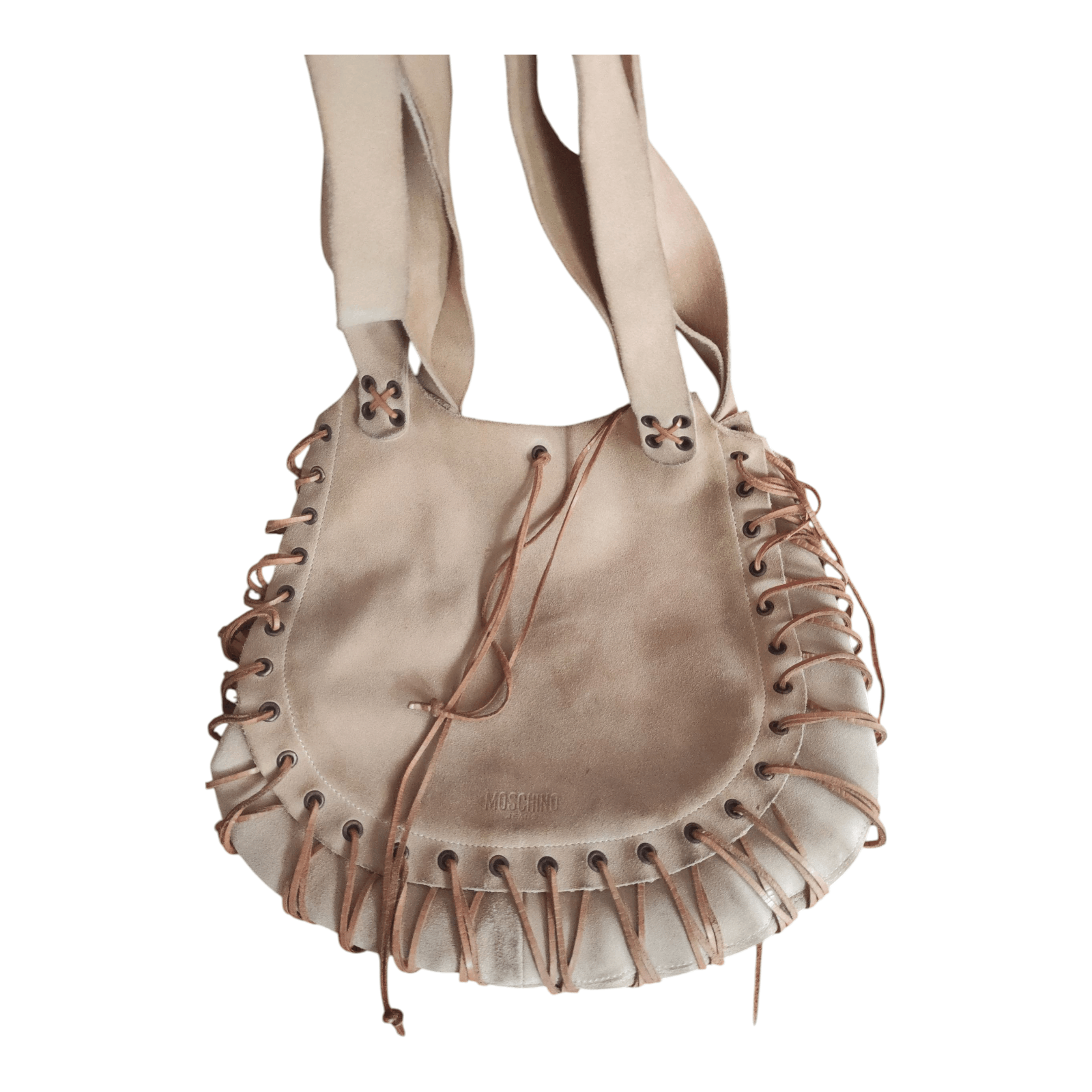 Moschino Moschino Jeans Suede Leather Fringe Hobo Tan Shoulder Bag Size ONE SIZE - 6 Thumbnail