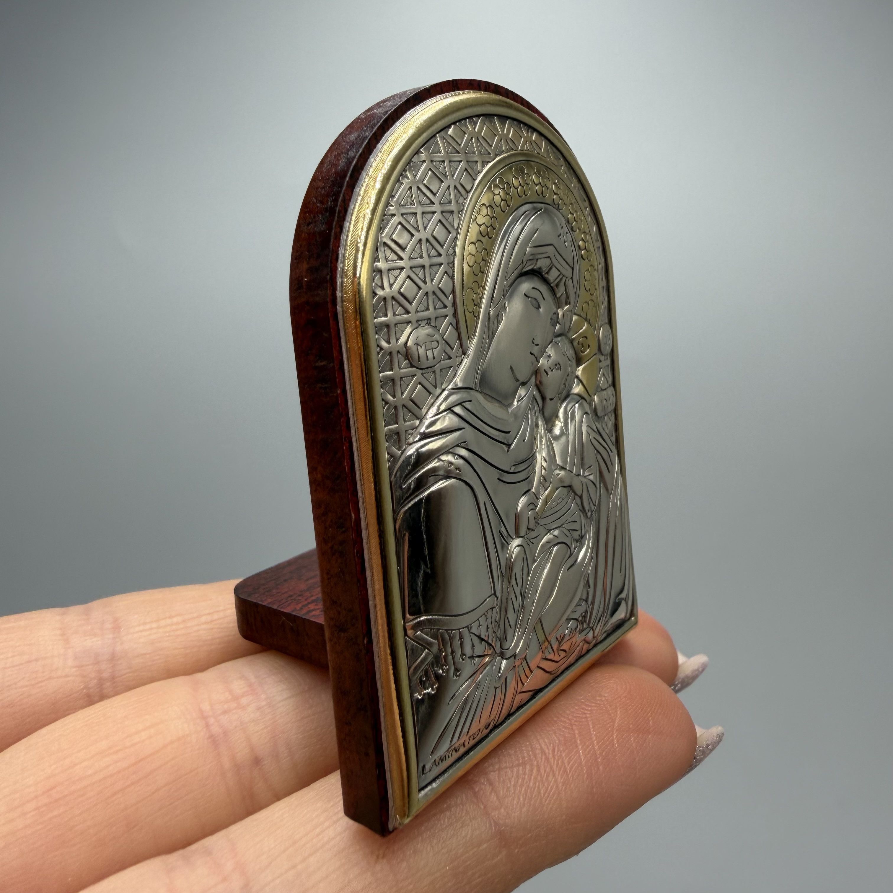 Vintage Vintage Italian Silver Plated Madonna & Child Icon Size ONE SIZE - 5 Thumbnail
