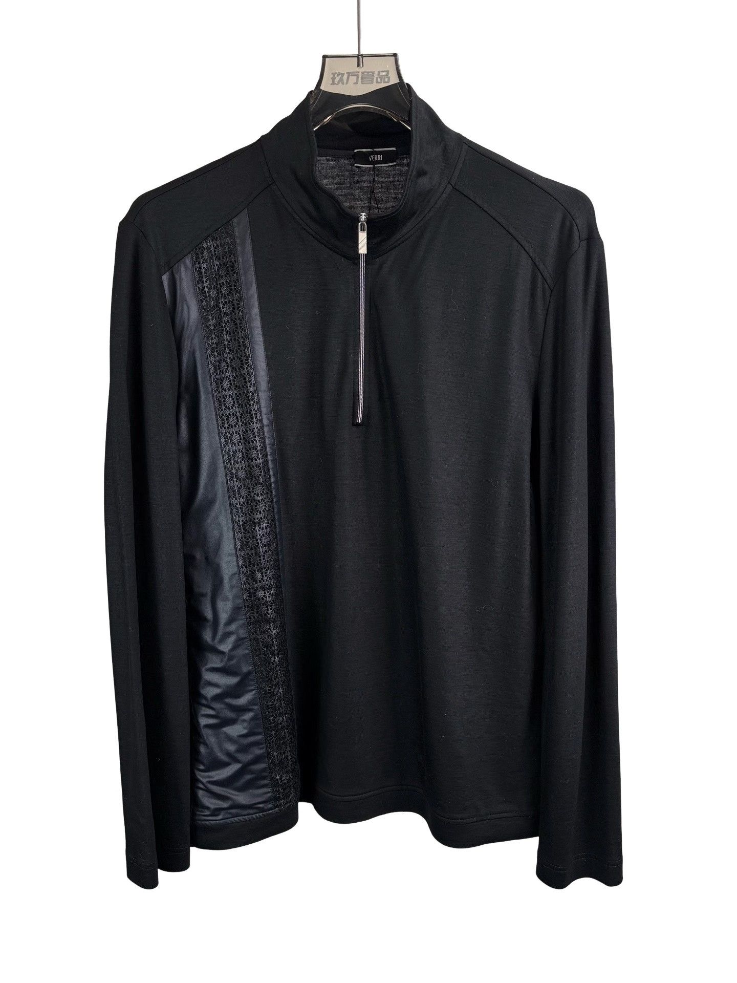 VERRI Verri Black Half-Zip Long Sleeve Shirt Size M Size US M / EU 48-50 / 2 - 1 Thumbnail