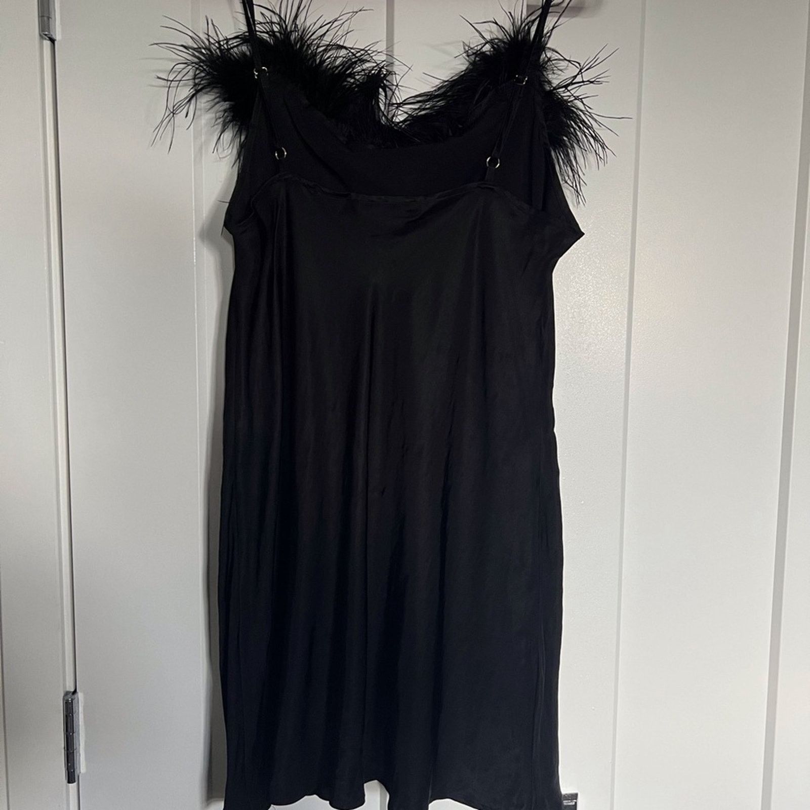 Sleeper Sleeper Boheme Mini Slip Dress Feathers feather trim Black S Size S / US 4 / IT 40 - 4 Thumbnail