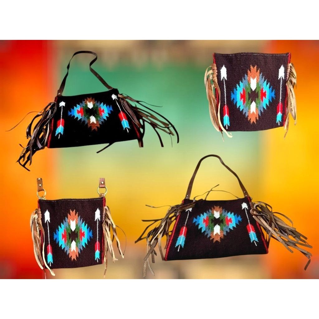 Other Southwestern Cross Body Bag Fringe Top Zip Leather Dari Cott Size ONE SIZE - 5 Thumbnail