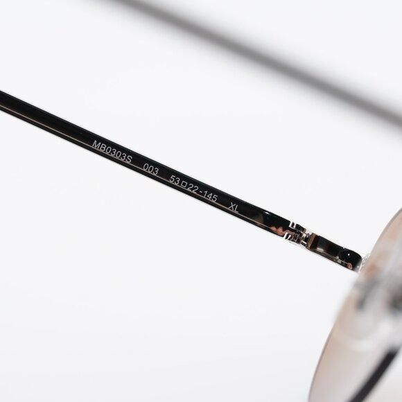 Montblanc Montblanc MB0303S 003 Sunglasses Silver Square Frame, Brown Size ONE SIZE - 6 Thumbnail