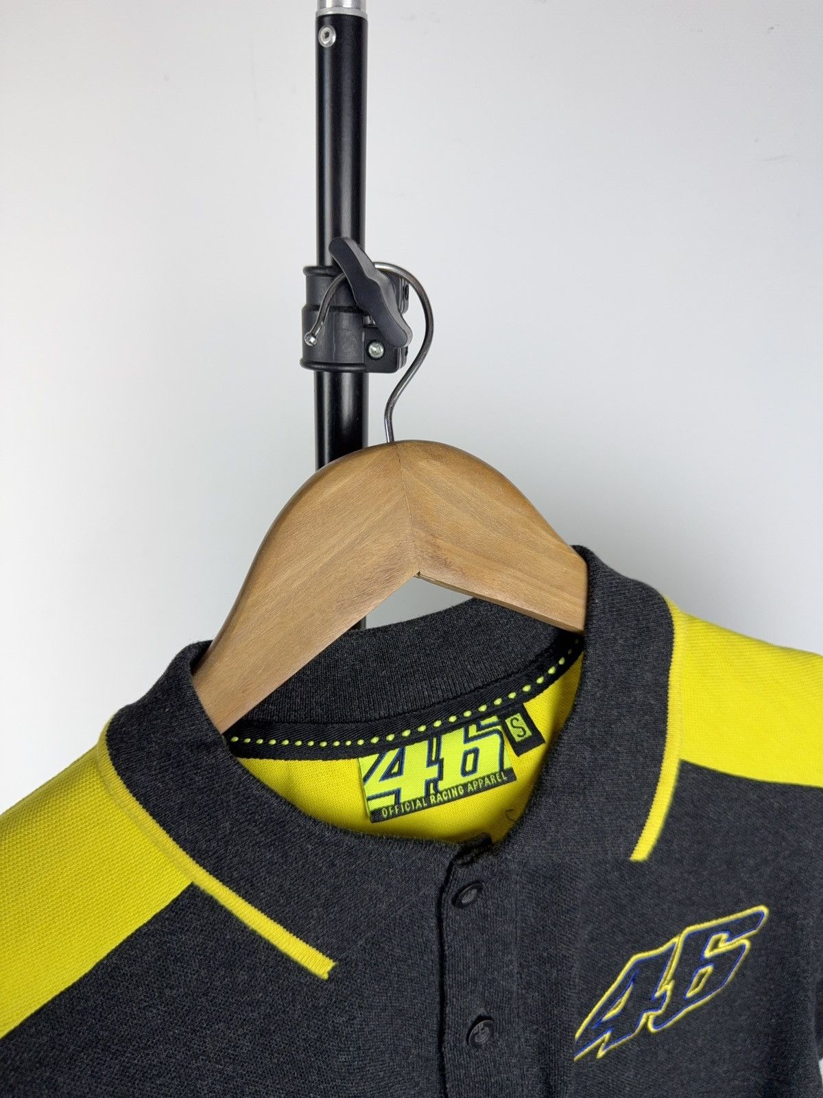 Vintage Racing VR46 Valentino Rossi Polo Shirt Grey Yellow MotoGP Size US S / EU 44-46 / 1 - 5 Thumbnail