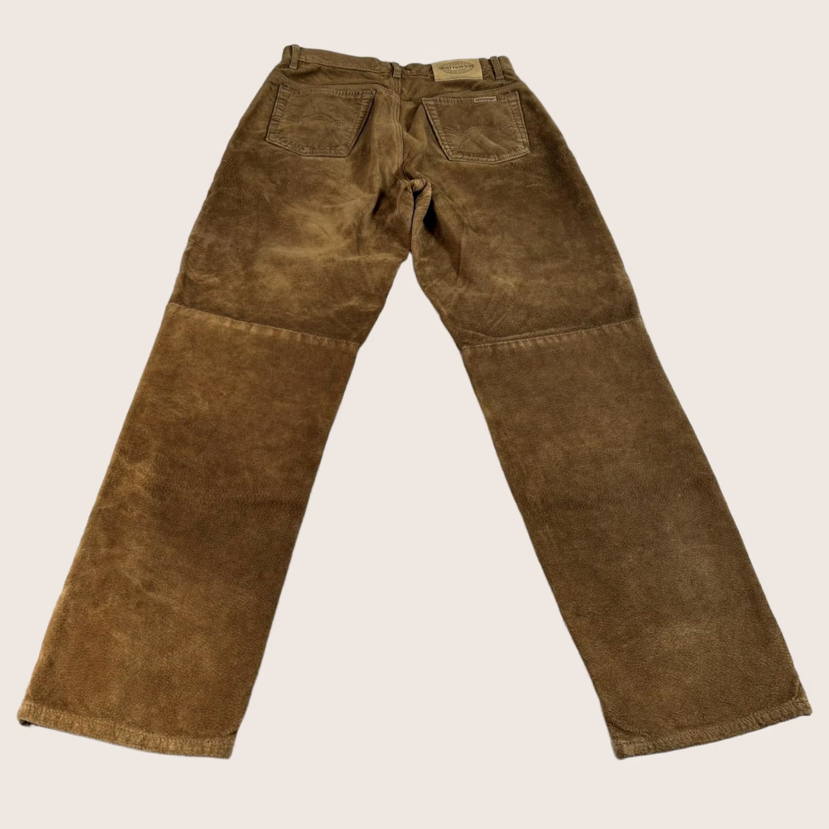 Vintage Skotts Suede Pants Men 32x31 Brown Leather Jeans Cotton Lined Motorcycl Washable Size US 32 / EU 48 - 1 Thumbnail
