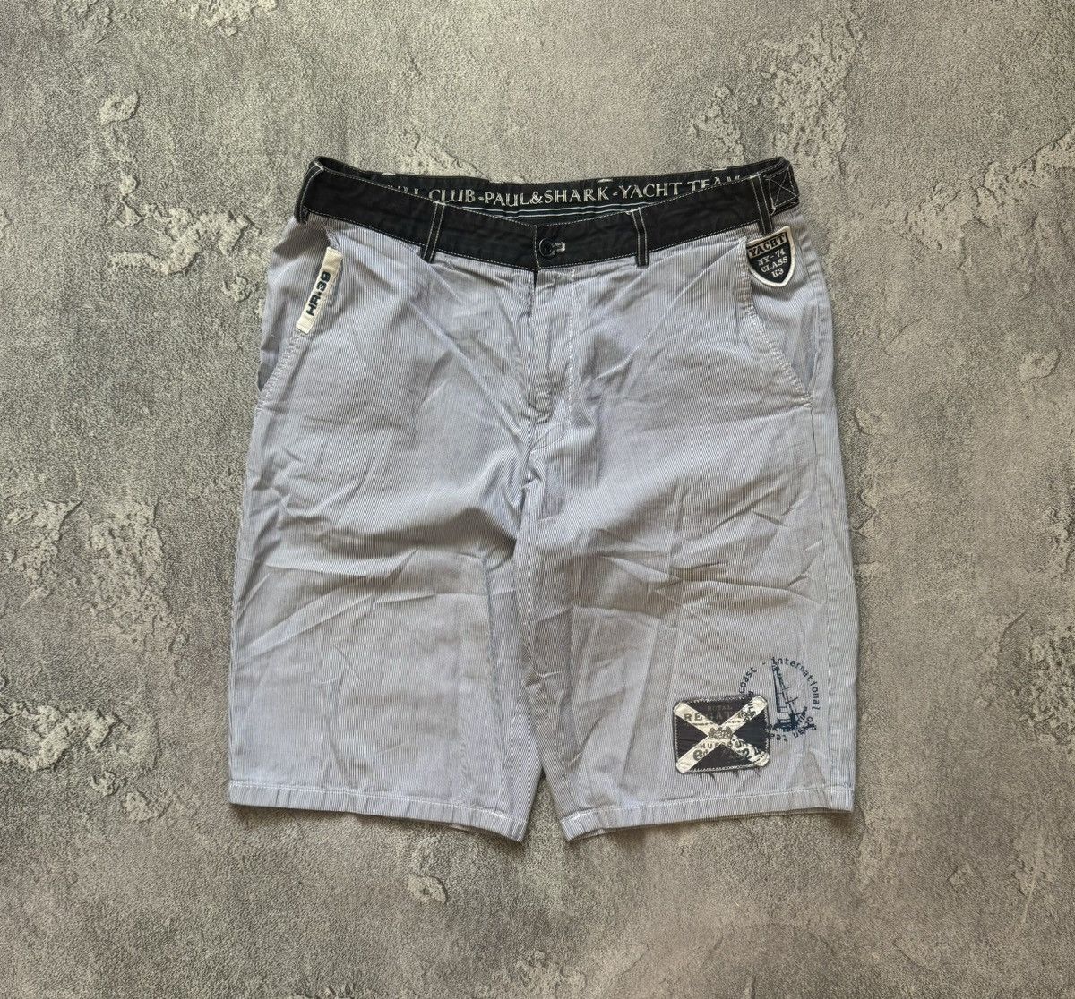 Designer × Paul & Shark Paul & shark yachting 🦈 I52 USA36 striped shorts 🩳 casual Size US 36 / EU 52 - 8 Thumbnail