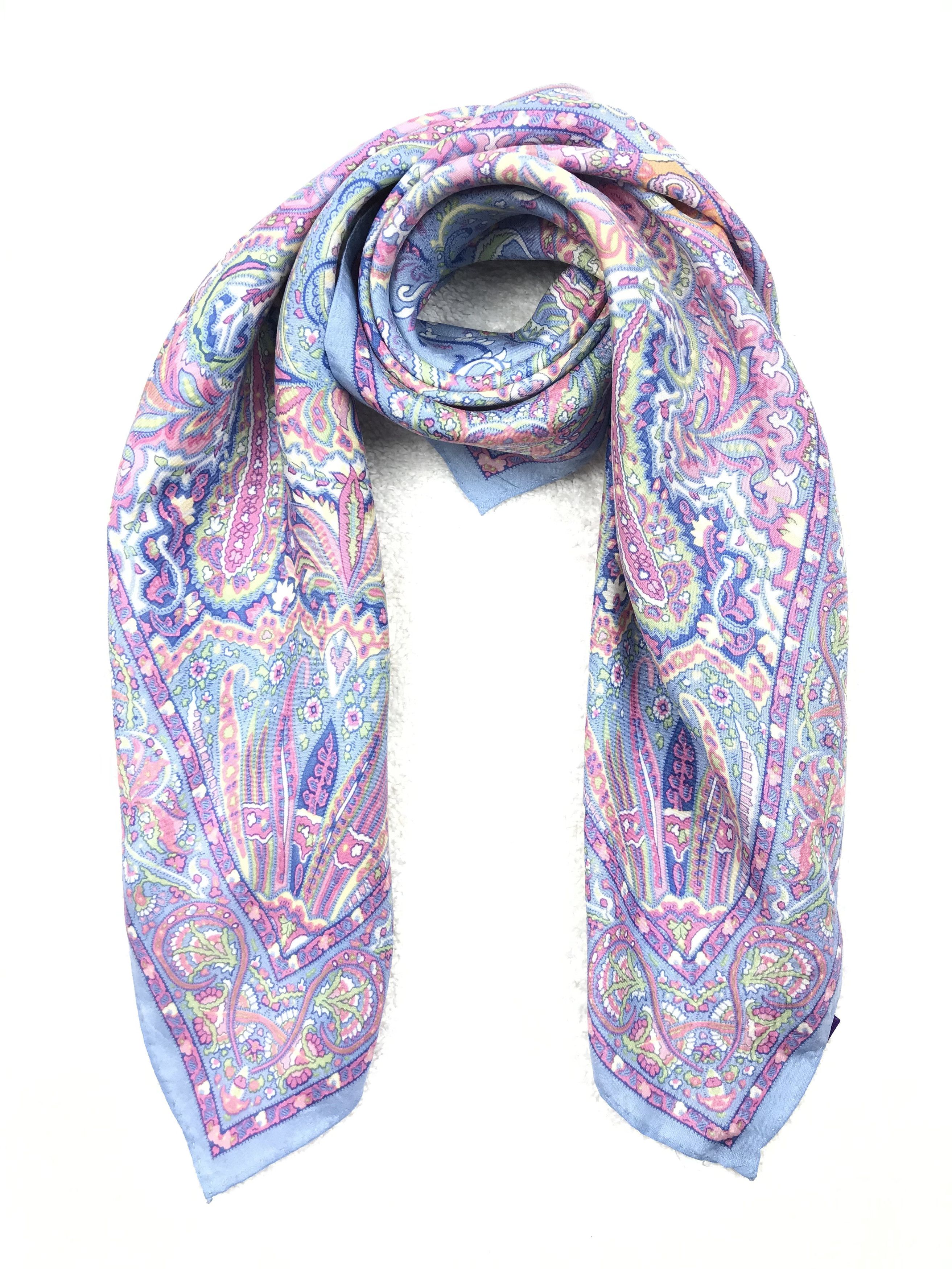 Ralph Lauren RL610 Vintage Ralph Lauren Silk Scarf Shawl Designer Scarf Size ONE SIZE - 6 Thumbnail