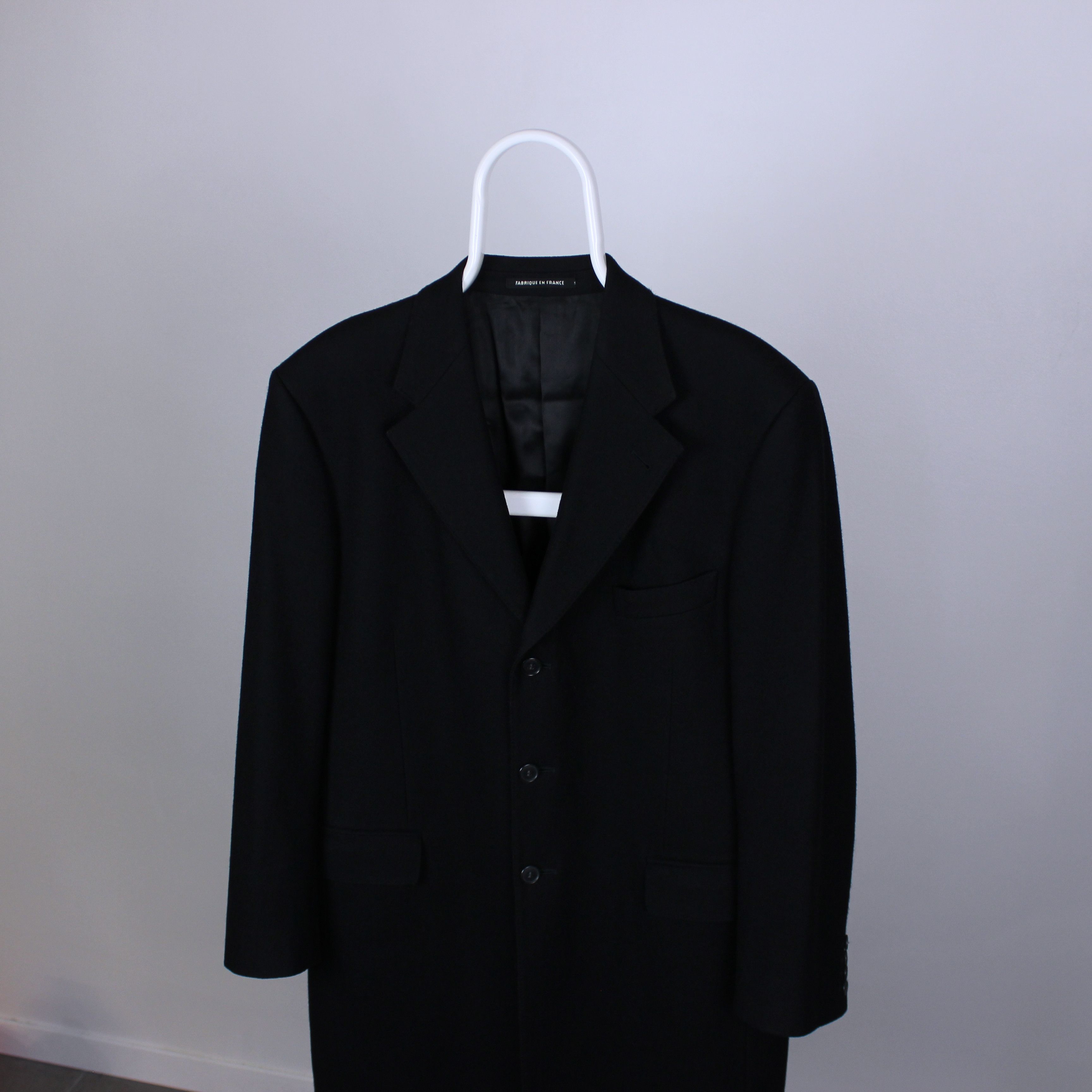 Yves Saint Laurent YSL coat jacket men black wool 54 L XL