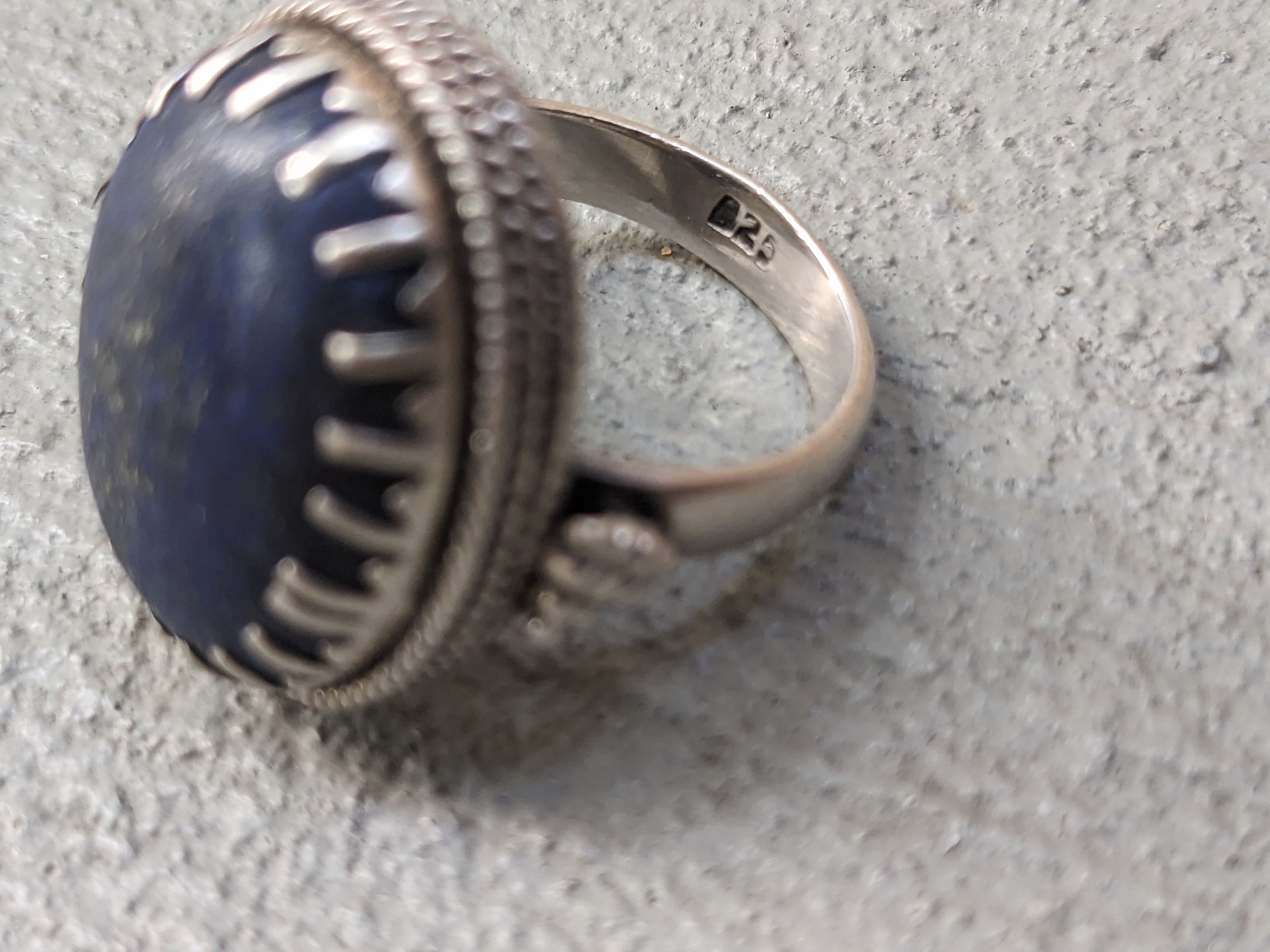 Jewelry × Vintage Vintage Sterling Silver Ring Blue Lapis Lazuli Size 7.75 Size ONE SIZE - 7 Thumbnail