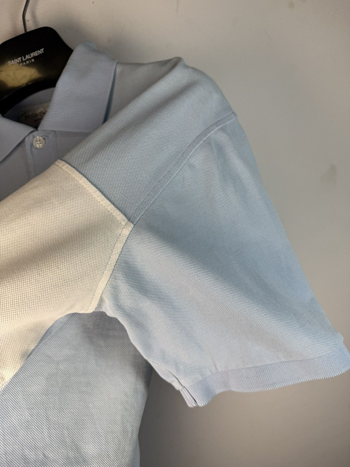 Yves Saint Laurent White/Blue YSL Polo Big Logo YSL Shirt Size US M / EU 48-50 / 2 - 17 Thumbnail