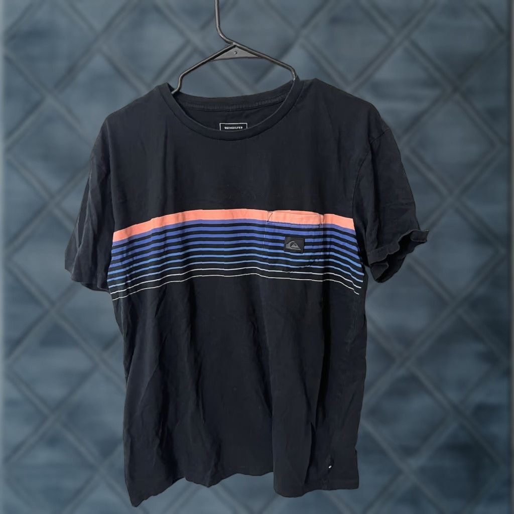Quiksilver Quicksilver T-Shirt Men's Black Logo Graphic Pocket Short Sleeve Crew Neck L Size US L / EU 52-54 / 3 - 1 Thumbnail