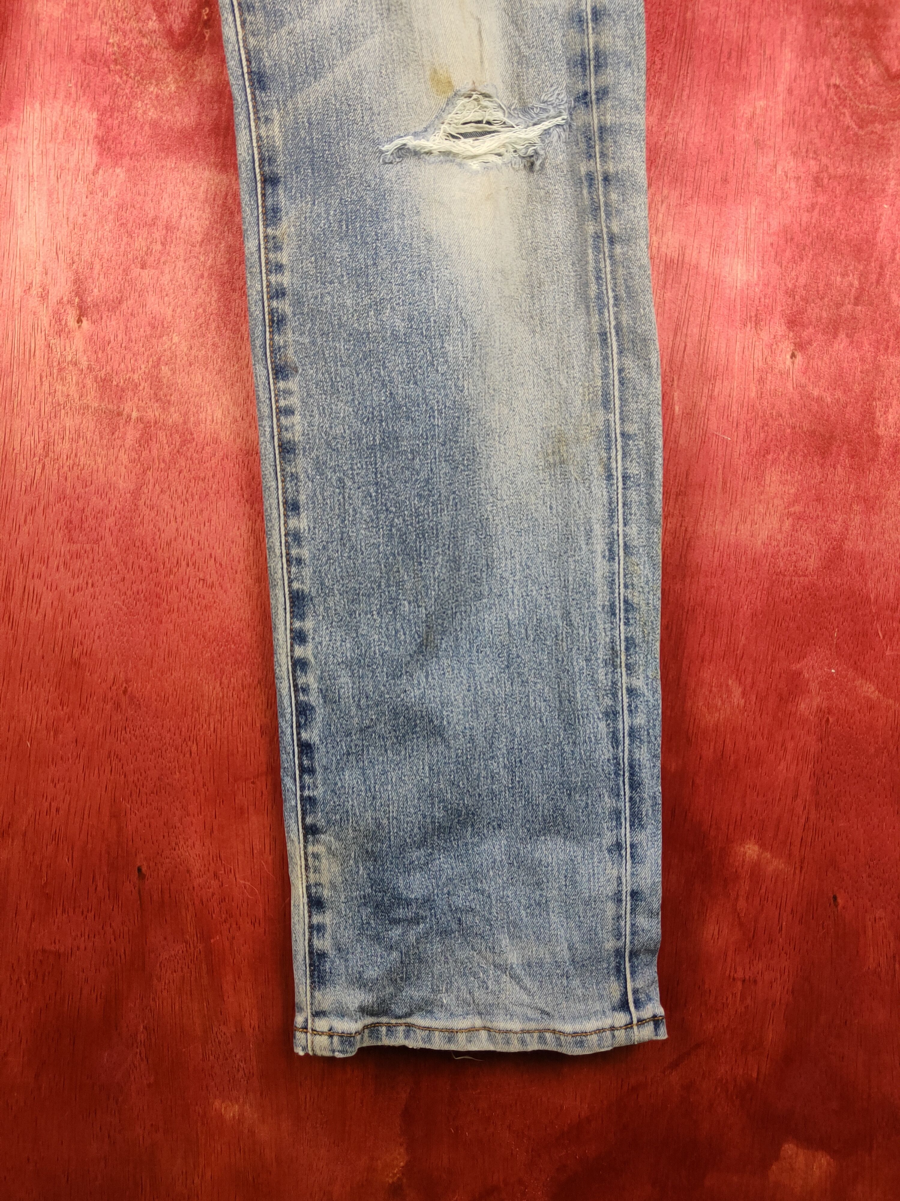Japanese Brand Uniqlo Blue Distressed Multipocket Denim #S1583 Size US 31 - 6 Thumbnail