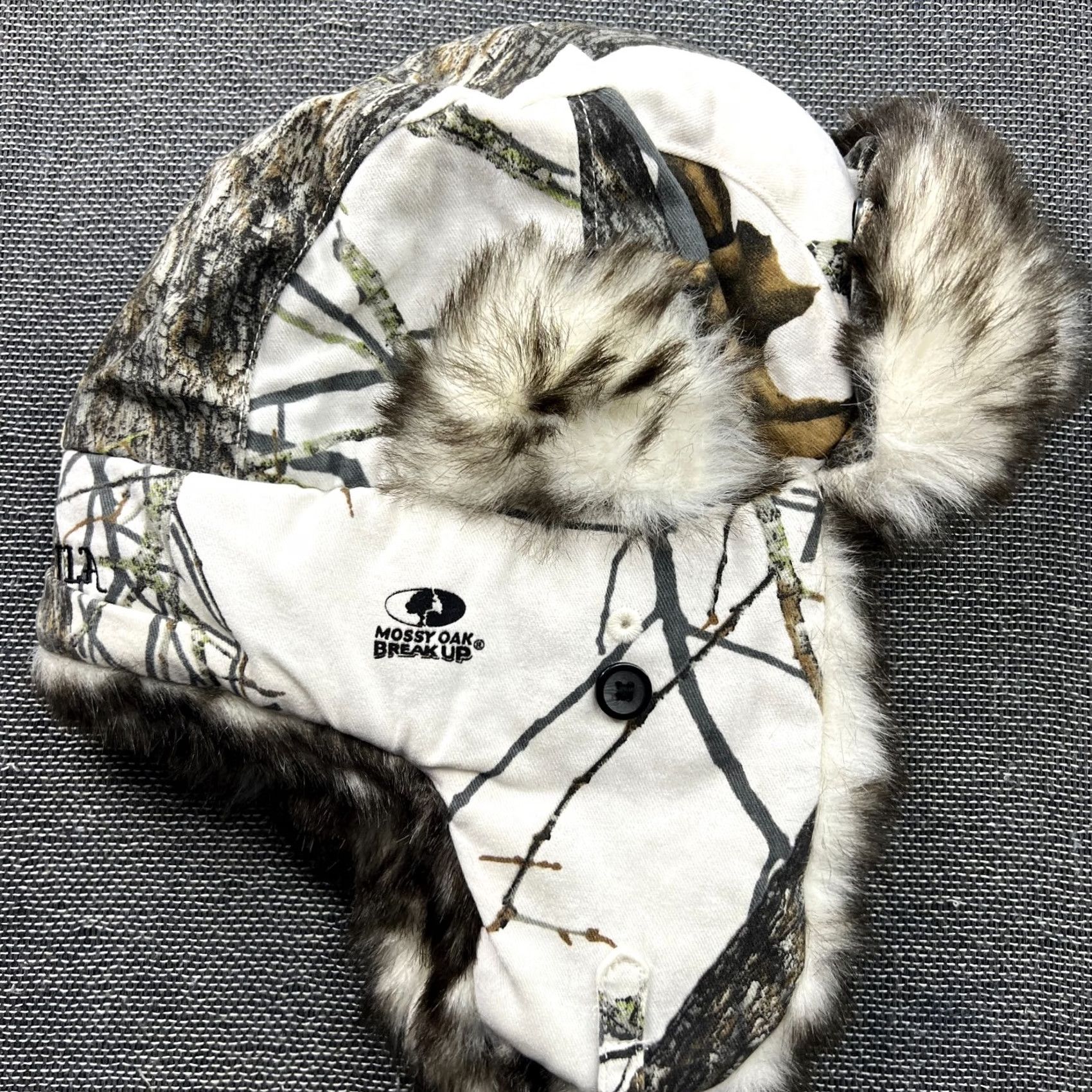 Vintage Harkila Trapper Hat XL Winter Camo Ushanka Hunting Mossy Oak Break up Size ONE SIZE - 6 Thumbnail