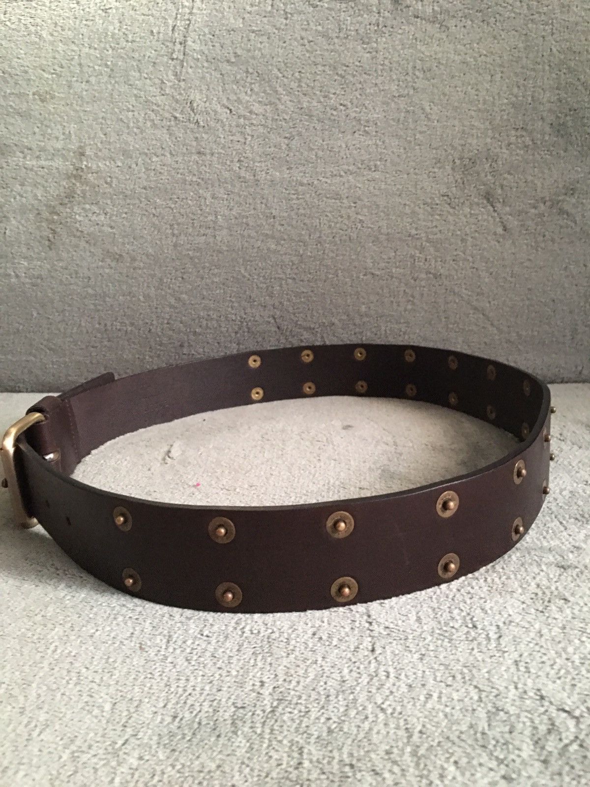 Bally BALLY Brown Leather Studded Italy Mens Belt Size 85/ 34 Size 34 - 4 Thumbnail