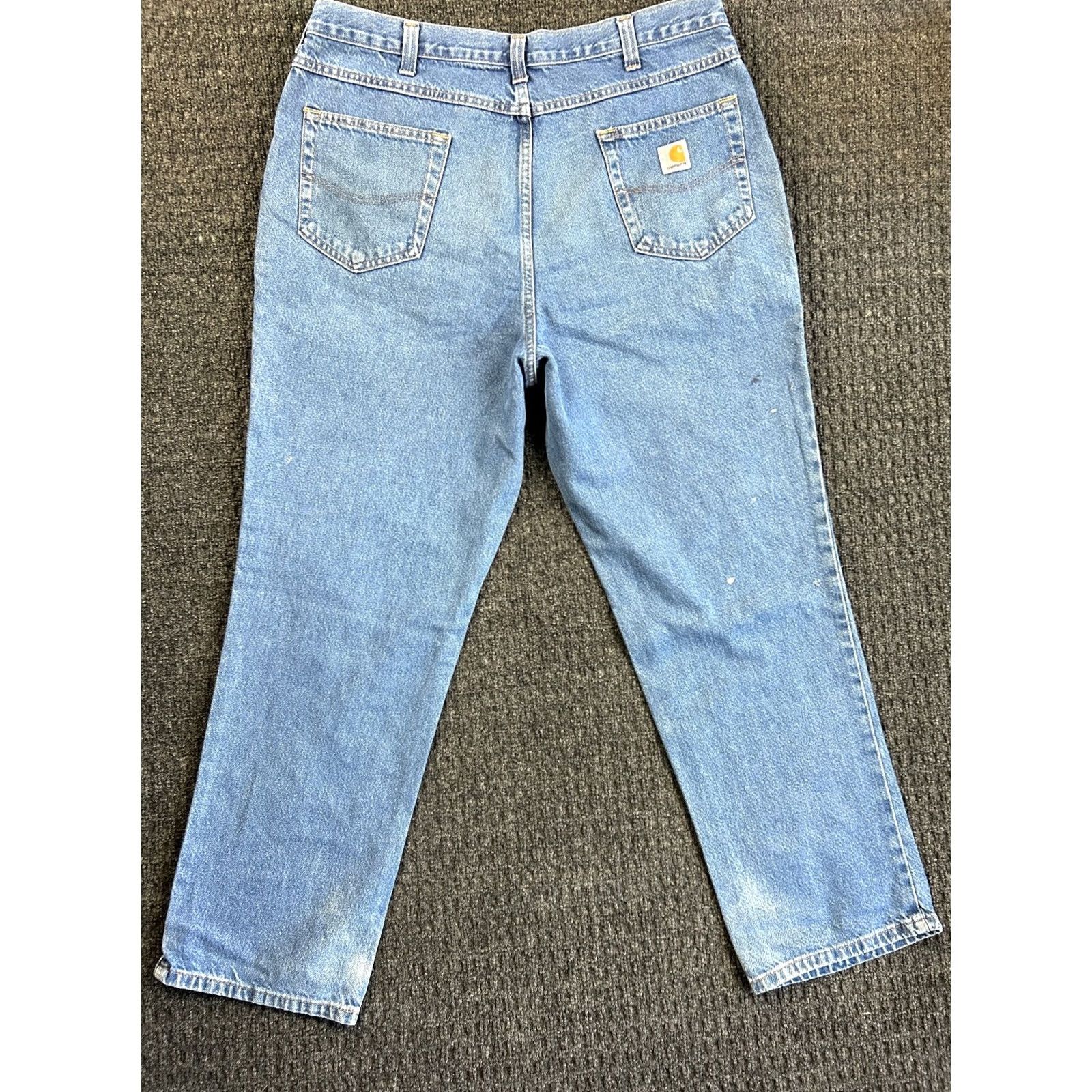 Carhartt VINTAGE Carhartt Jeans Relaxed Fit 38 x 30 Blue Workwear Distressed Grunge Men's Jeans 80s 90s USA Logo Baggy Tailored Casual Denim Carhartt Shirt? Size US 38 / EU 54 - 3 Thumbnail