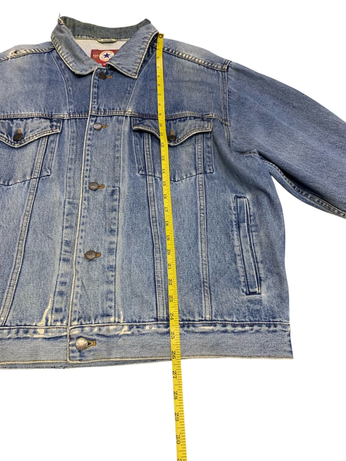 Converse × Vintage Vintage 90's Distressed Converse Jeans Jacket Size US XL / EU 56 / 4 - 13 Thumbnail
