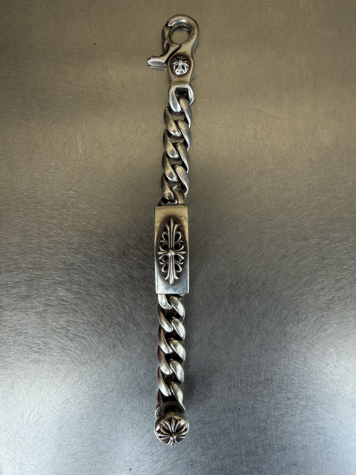 Chrome Hearts Chrome Hearts Floral Cross ID Lobster Claw Bracelet Size ONE SIZE - 3 Thumbnail