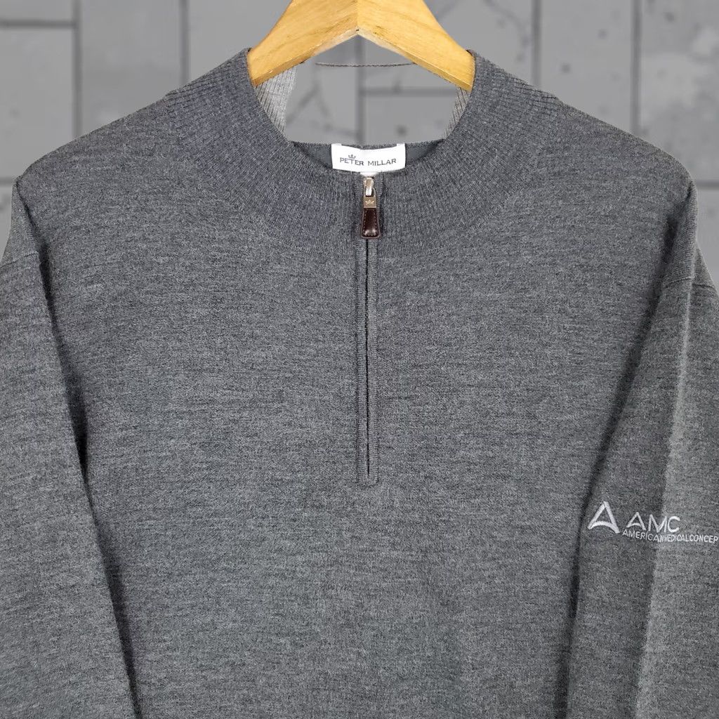 Peter Millar Peter Millar Sweater Pullover 1/4 Zip 2XL Mens Cashmere Silk Gray Crown Comfort Long Sleeve Size US XXL / EU 58 / 5 - 1 Thumbnail