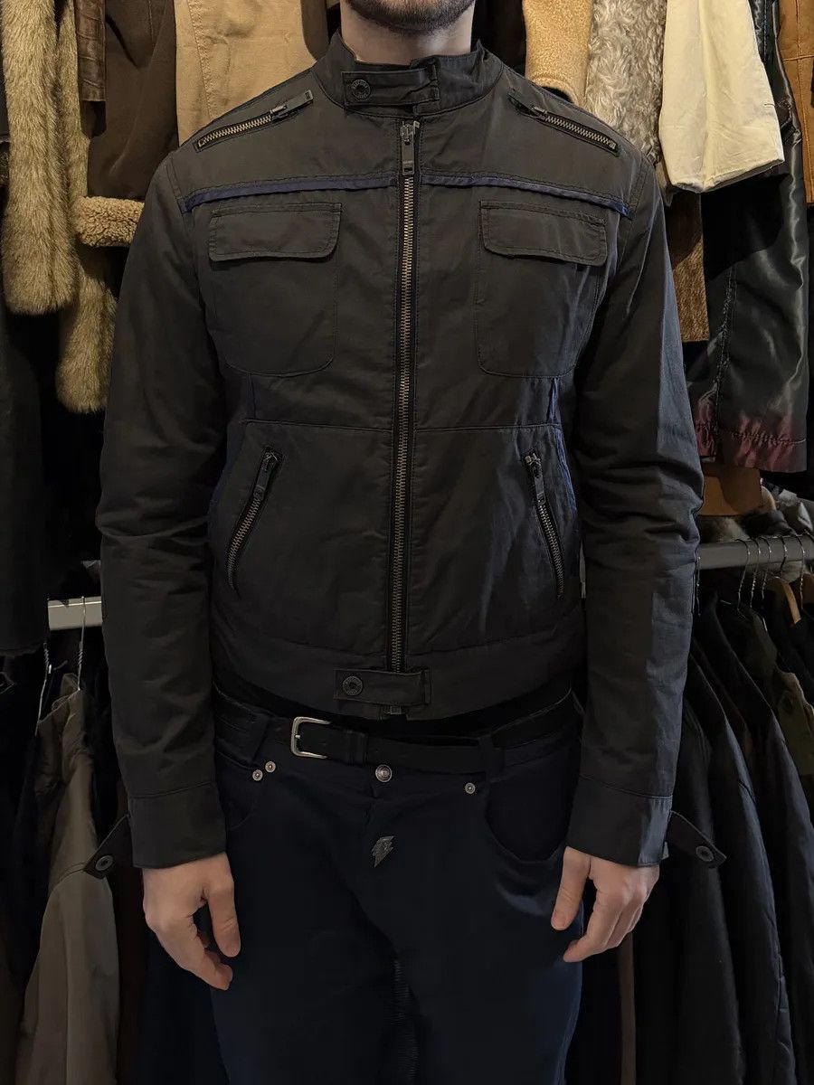 2000s Moschino Black Light Racing Utility Jacket