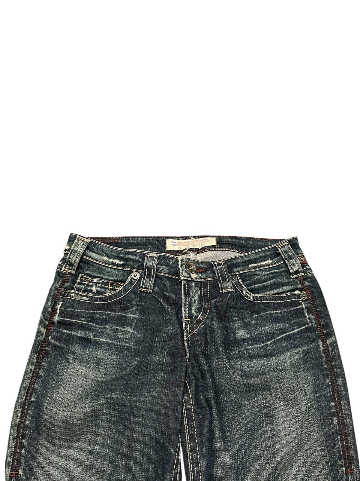 Hysteric Glamour × Japanese Brand × Tornado Mart Flared 💥 1921 Art Dark Blue Denim Rugged Y2K Size 30" / US 8 / IT 44 - 3 Thumbnail