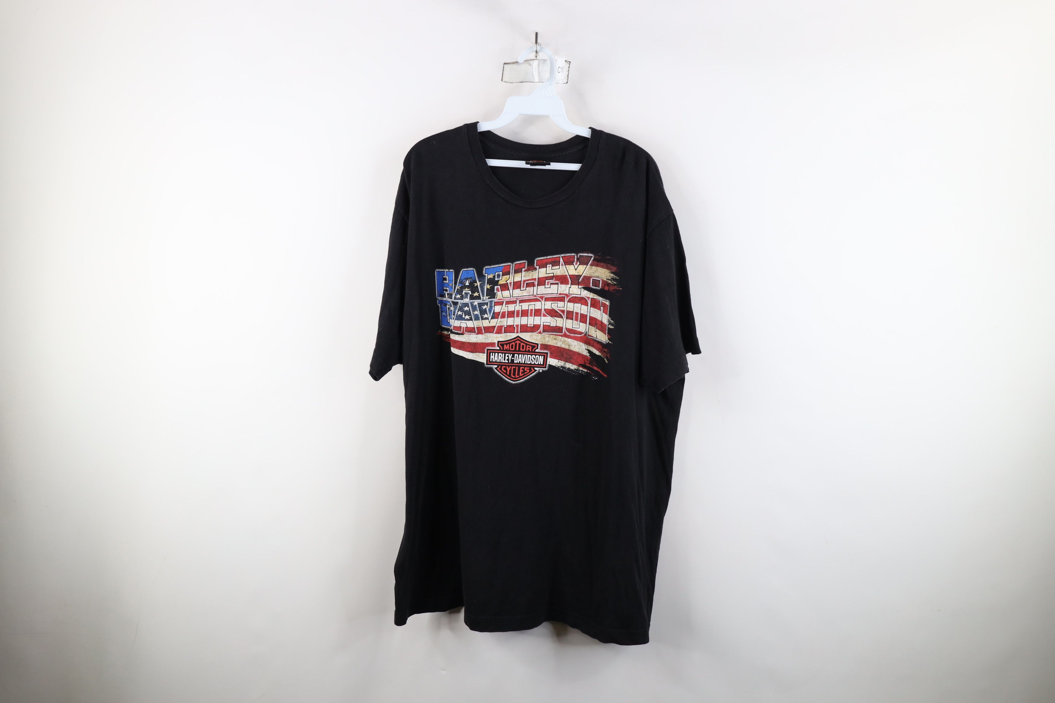 Harley Davidson × Vintage Y2K Harley Davidson Big Logo USA Flag Short Sleeve T-Shirt Size US XXL / EU 58 / 5 - 1 Thumbnail