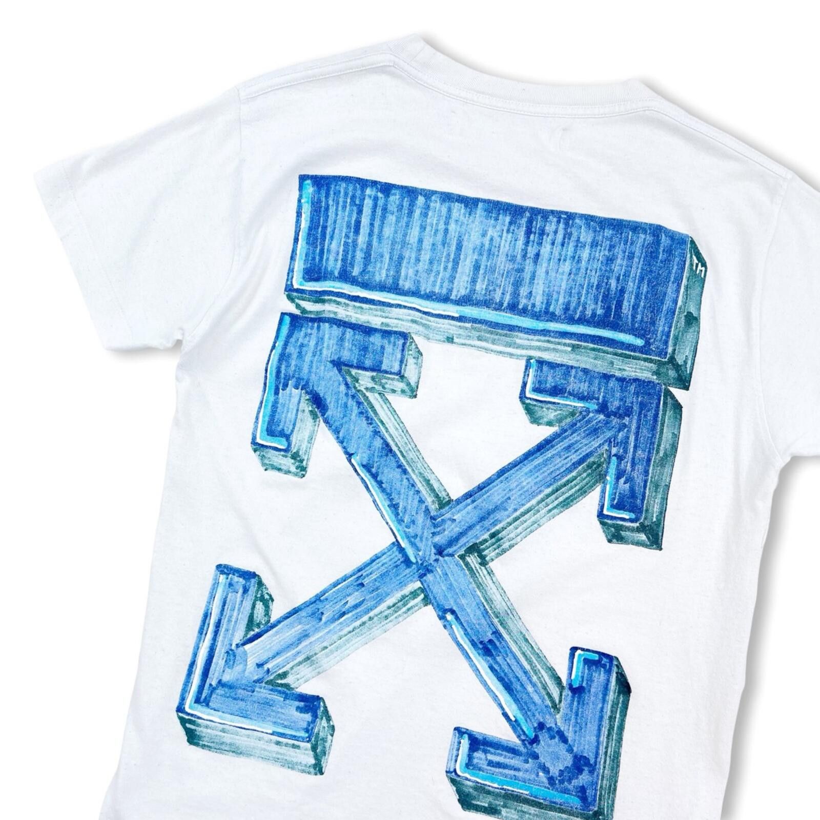 Off-White Off-White Blue Marker Arrows White T Shirt Size US XS / EU 42 / 0 - 1 Thumbnail