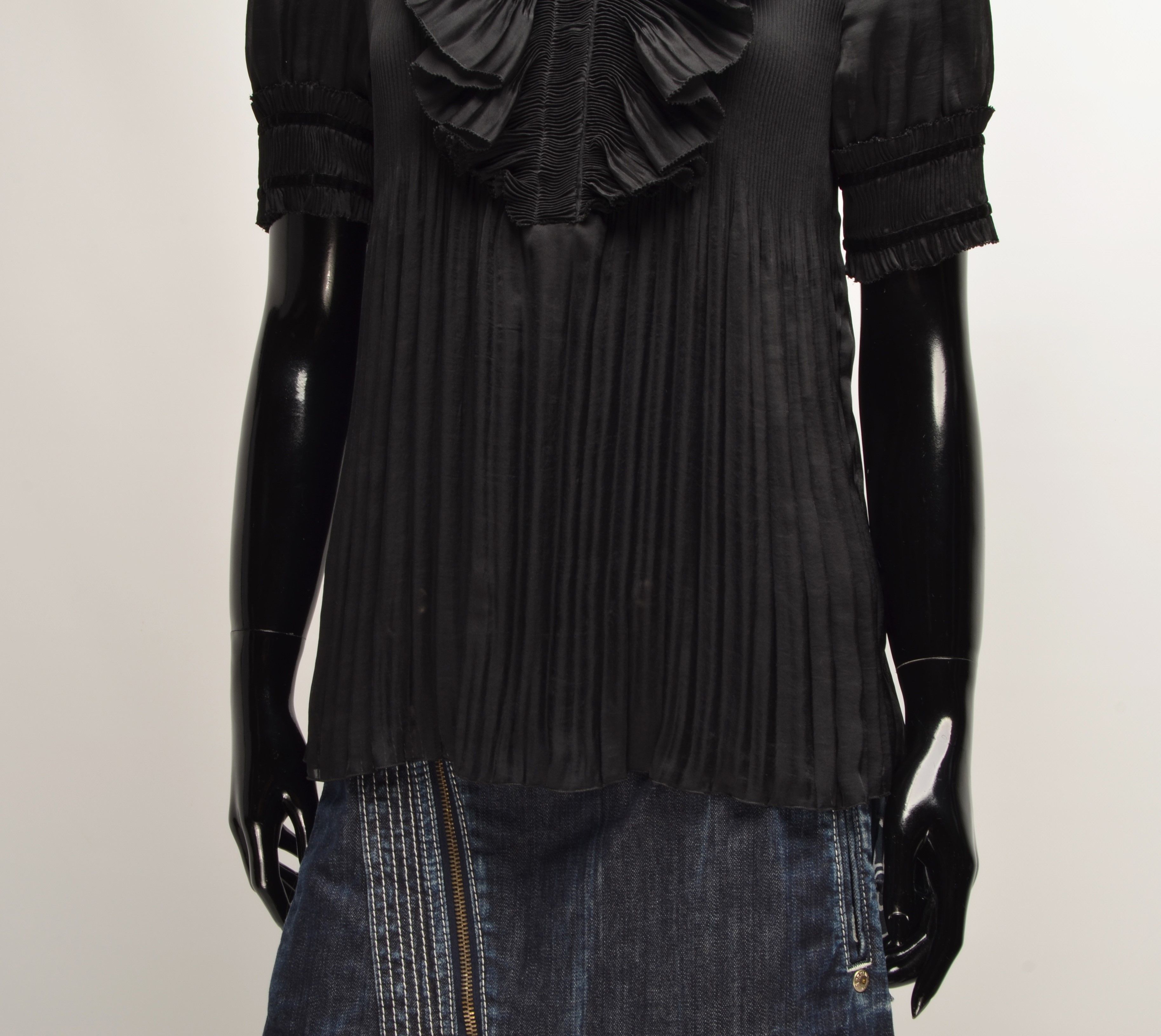 Diane von Furstenberg Diane von Furstenberg Pleated Short Sleeve Blouse Size S / US 4 / IT 40 - 3 Thumbnail
